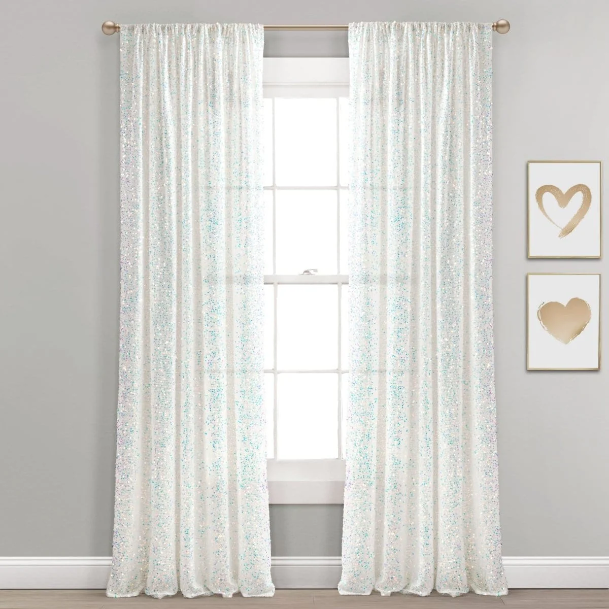 Ballgown Glam Sparkle Sequins Window Curtain Panel - Image 3