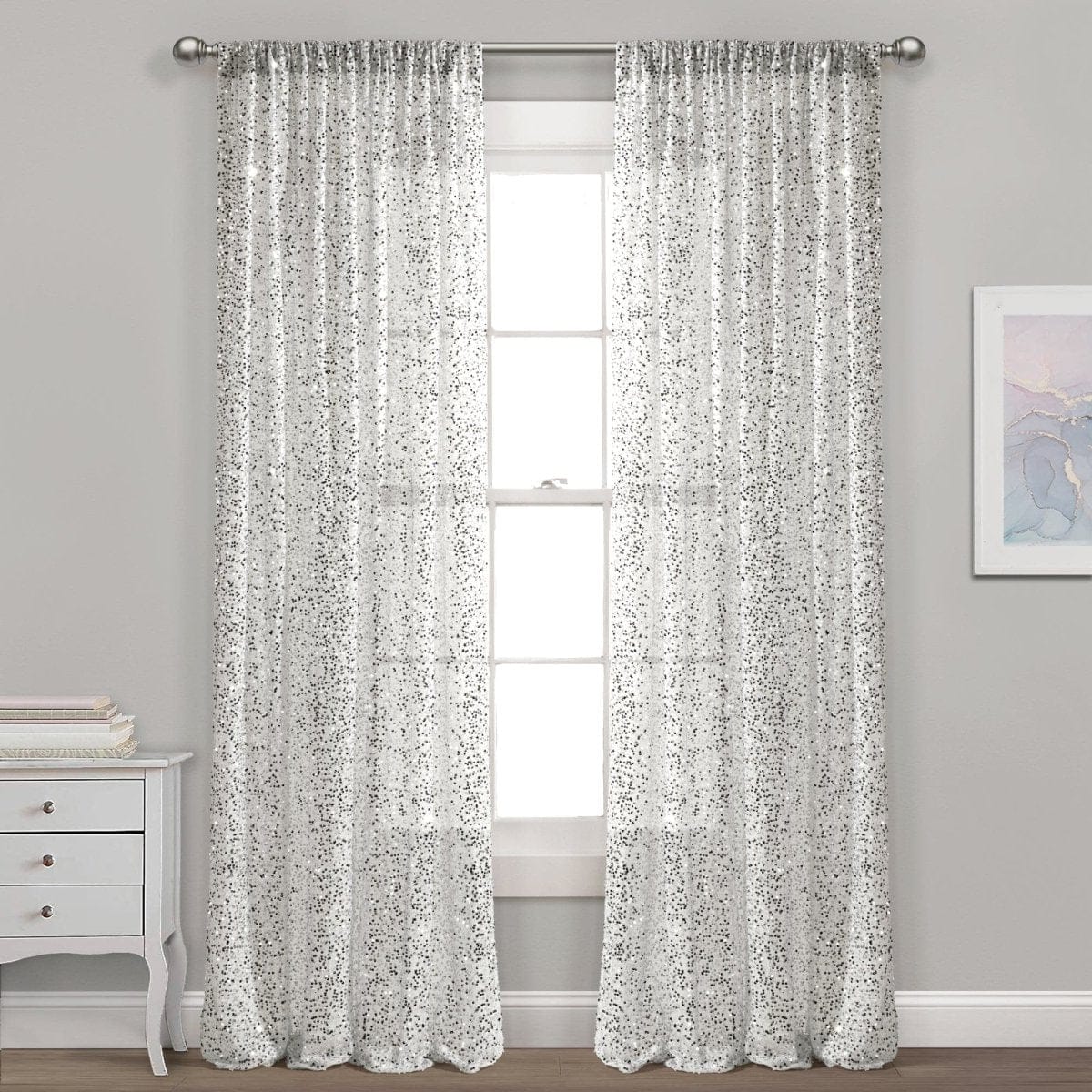 Ballgown Glam Sparkle Sequins Window Curtain Panel - Image 4