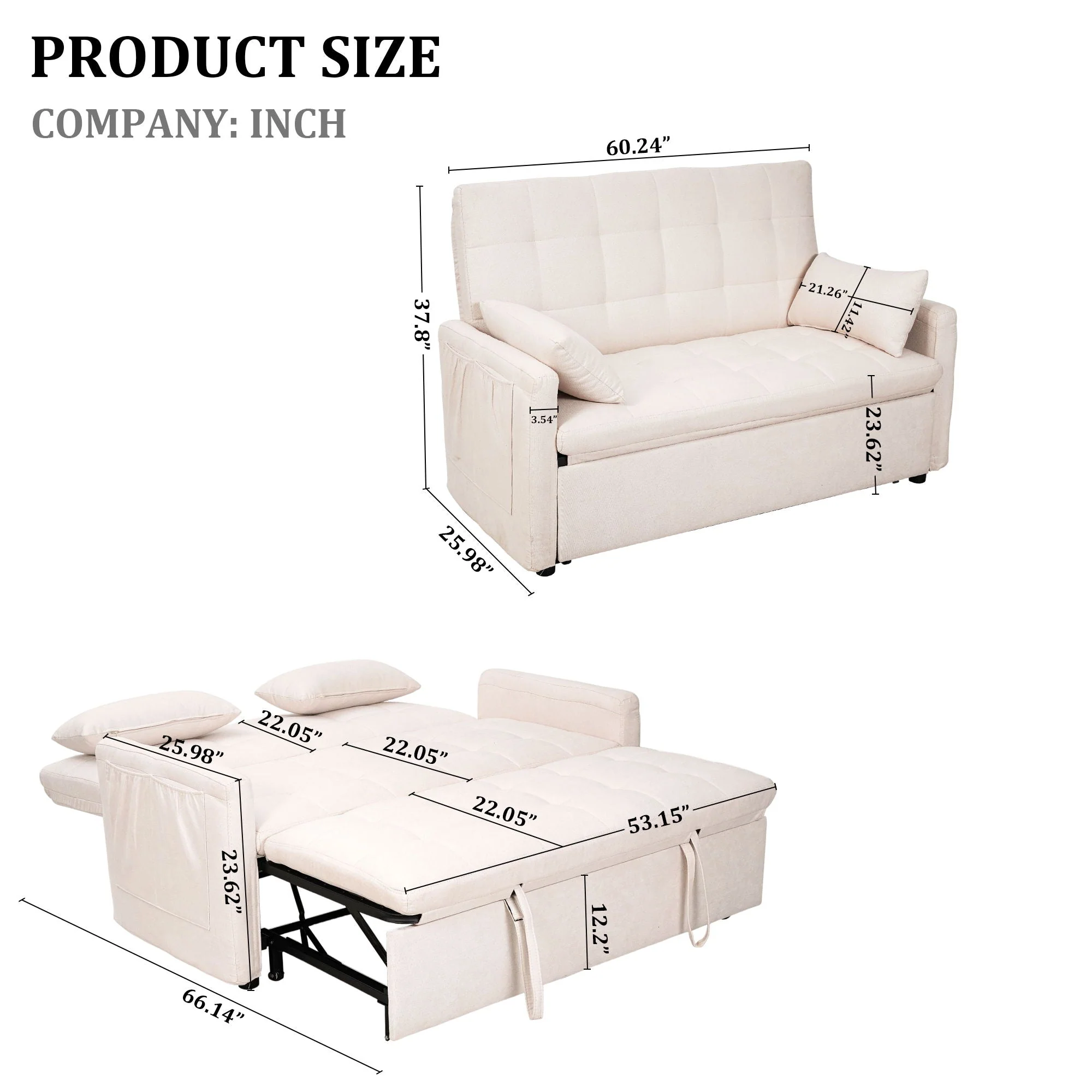 Balus - Sofa Bed Combination With Storage Pockets - Image 10