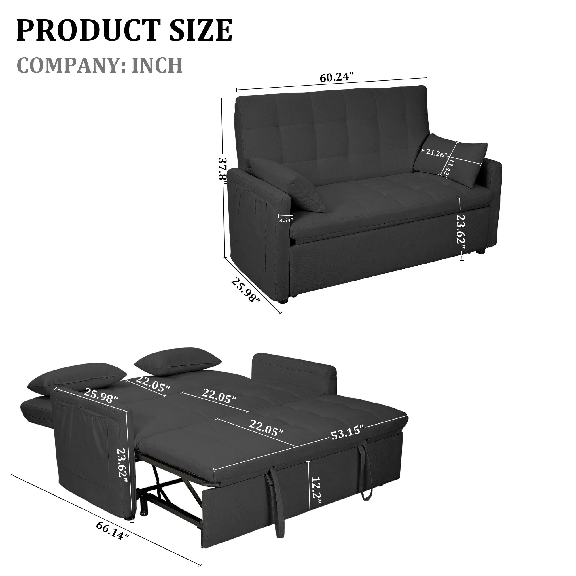 Balus - Sofa Bed Combination With Storage Pockets - Image 11