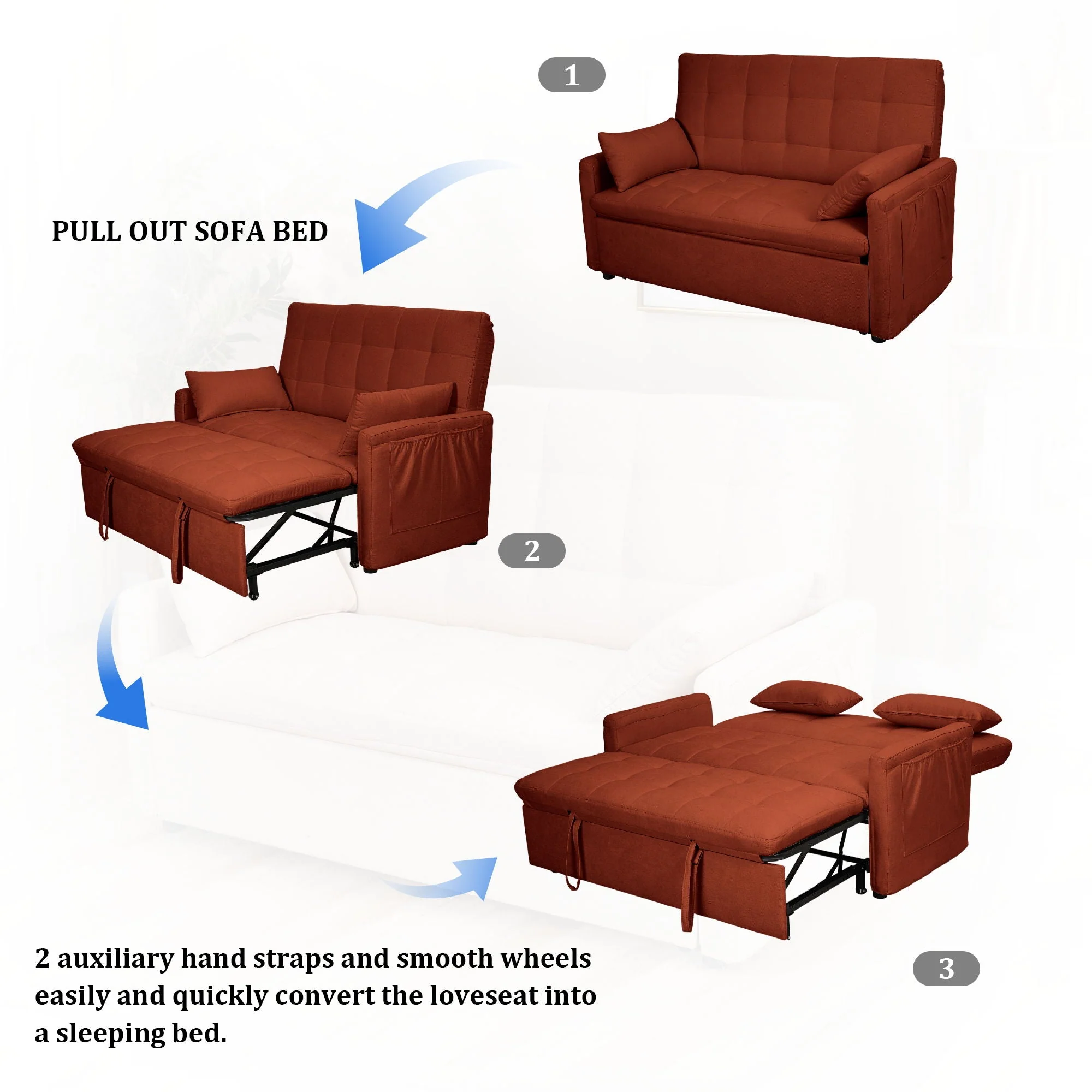 Balus - Sofa Bed Combination With Storage Pockets - Image 4