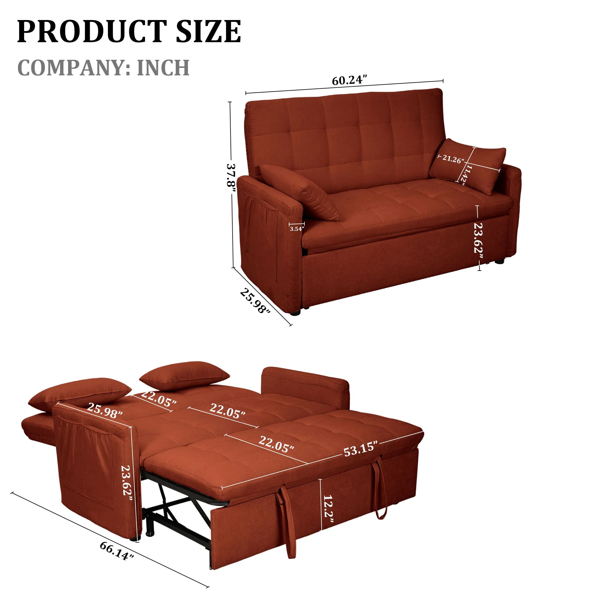 Balus - Sofa Bed Combination With Storage Pockets - Image 5