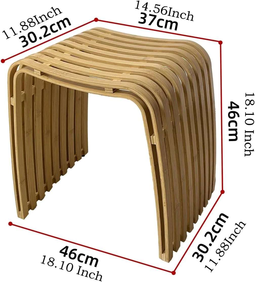 Bamboo Dining Bench 11-7/8L x 18-1/8W x 18-1/8H Inches - Image 3