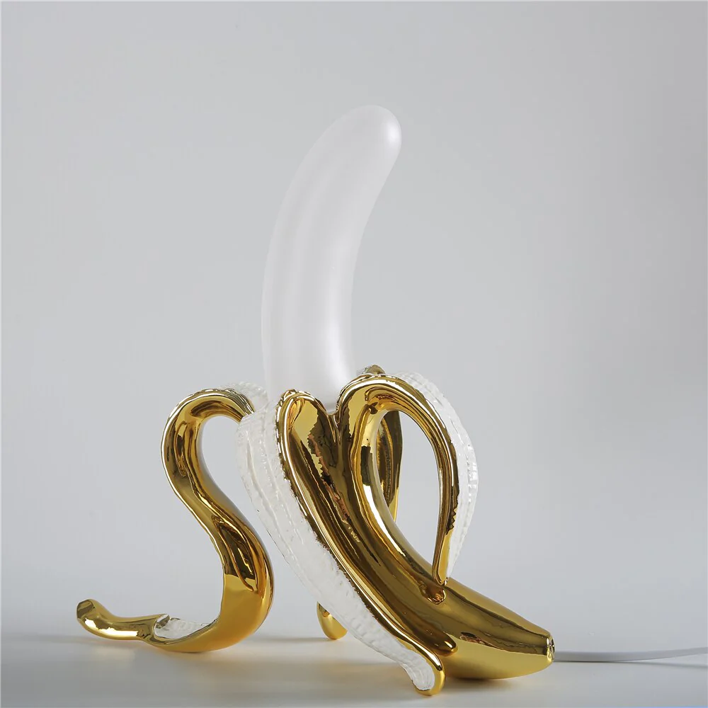 Banana Table Lamp Art Deco Brass Chrome Accent Light - Image 10