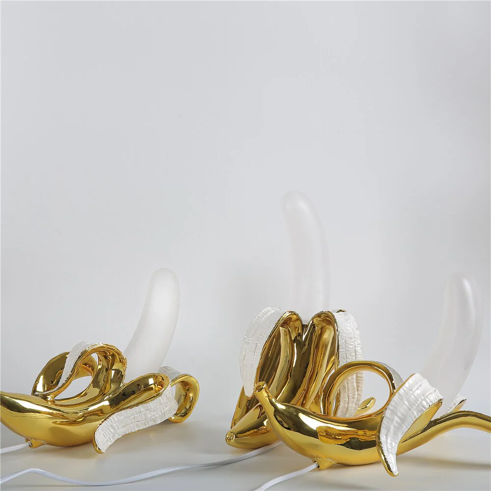 Banana Table Lamp Art Deco Brass Chrome Accent Light - Image 11