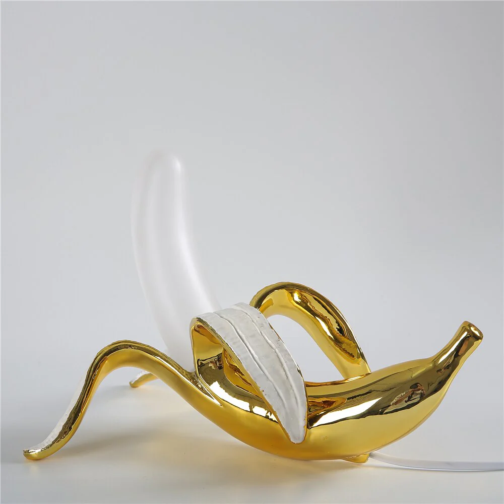 Banana Table Lamp Art Deco Brass Chrome Accent Light - Image 13
