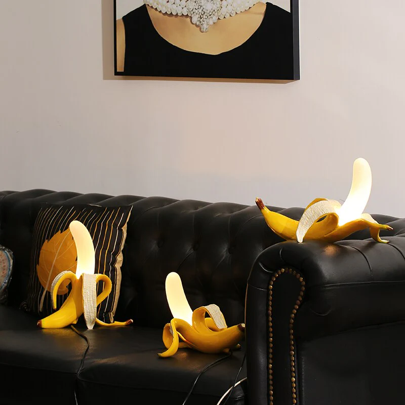 Banana Table Lamp Art Deco Brass Chrome Accent Light - Image 4