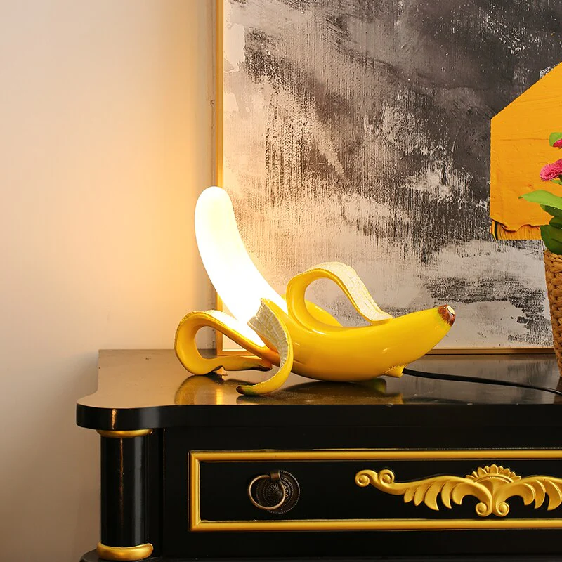 Banana Table Lamp Art Deco Brass Chrome Accent Light - Image 5