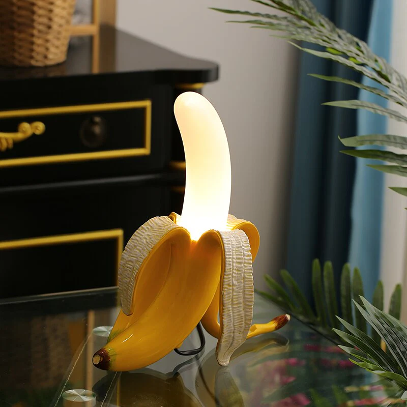 Banana Table Lamp Art Deco Brass Chrome Accent Light - Image 6