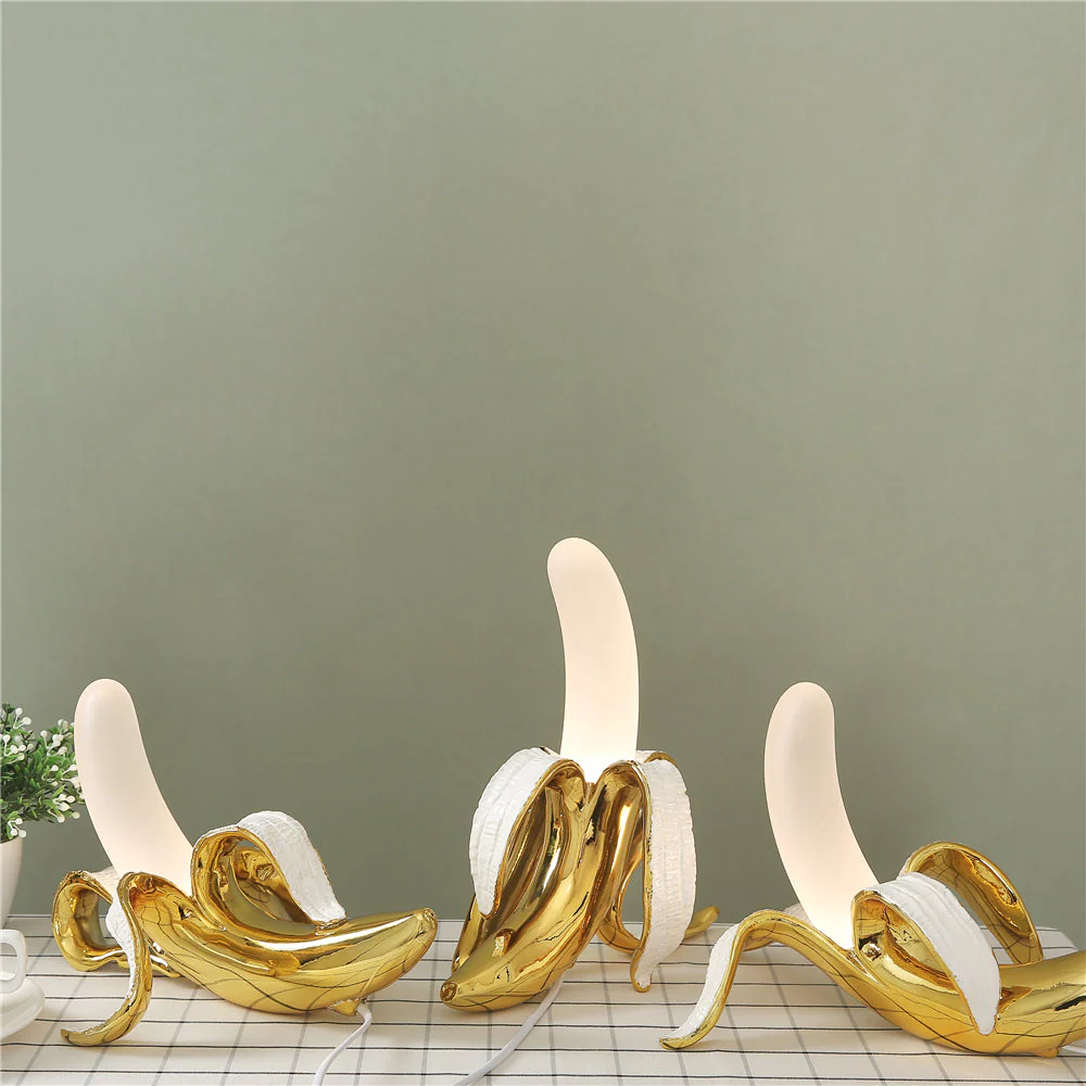 Banana Table Lamp Art Deco Brass Chrome Accent Light - Image 7