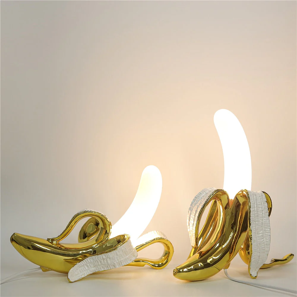 Banana Table Lamp Art Deco Brass Chrome Accent Light - Image 8