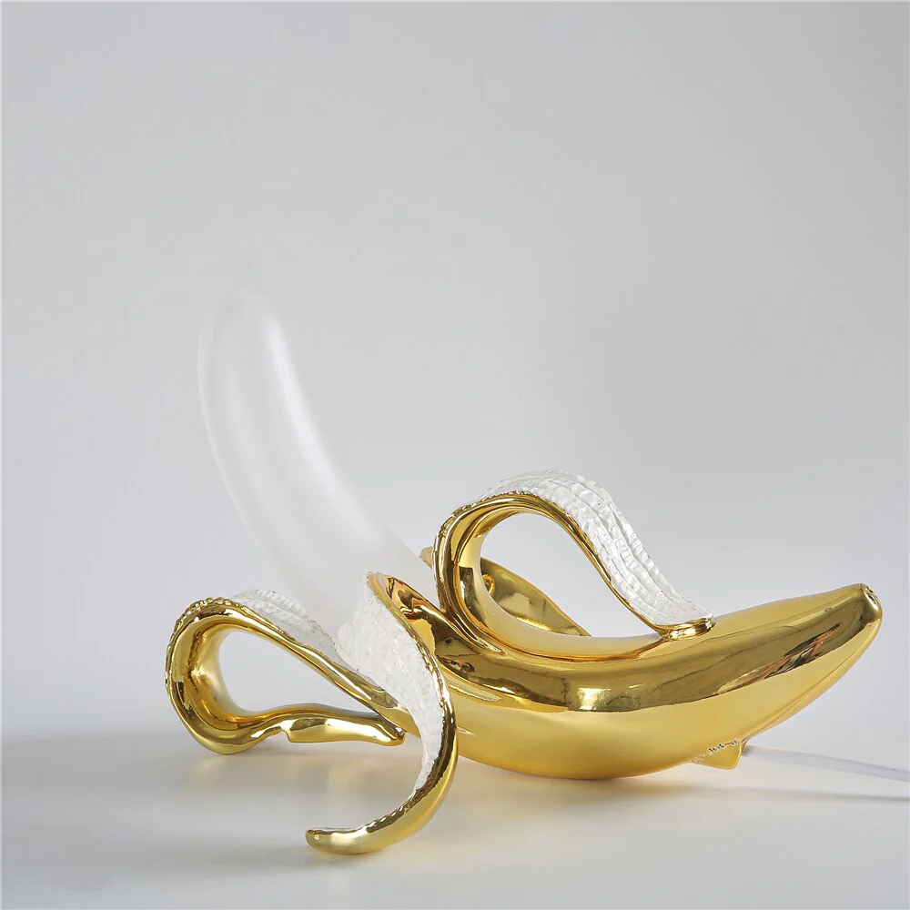 Banana Table Lamp Art Deco Brass Chrome Accent Light - Image 9