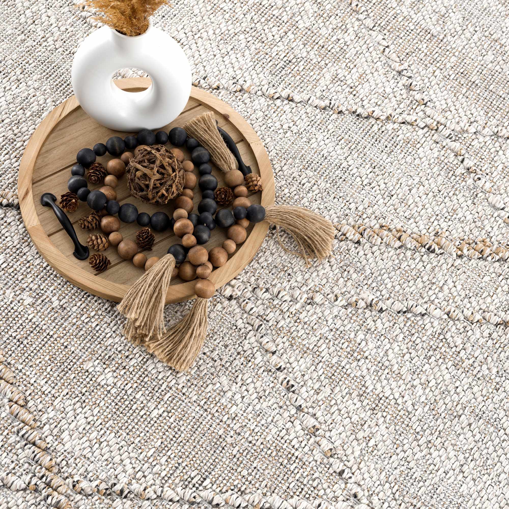Baqer Bone & Tan Textured Performance Rug - Clearance - Image 13