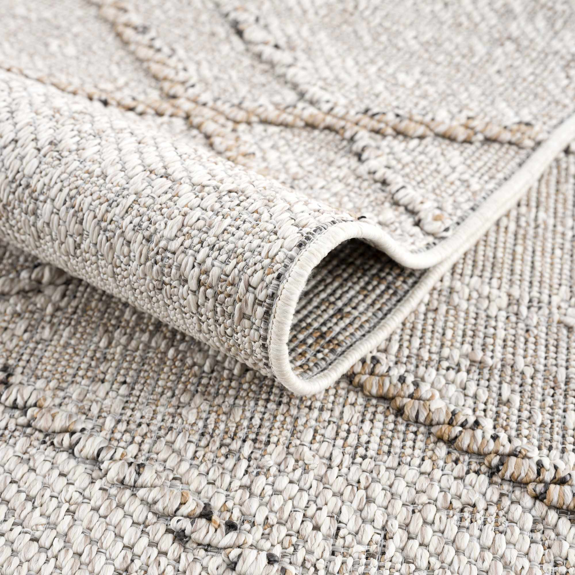 Baqer Bone & Tan Textured Performance Rug - Clearance - Image 7