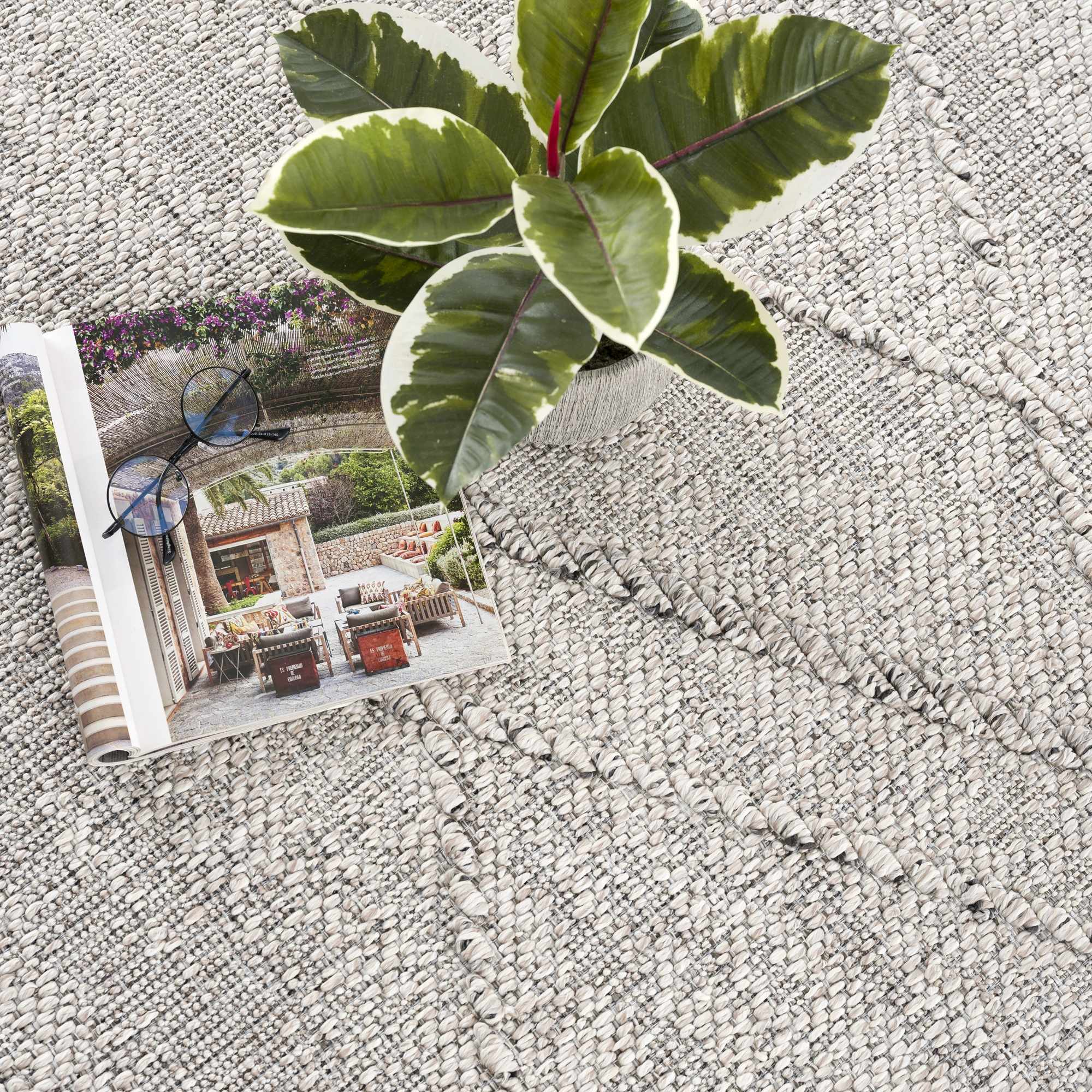 Baqer Bone & Taupe Textured Performance Rug - Clearance - Image 10