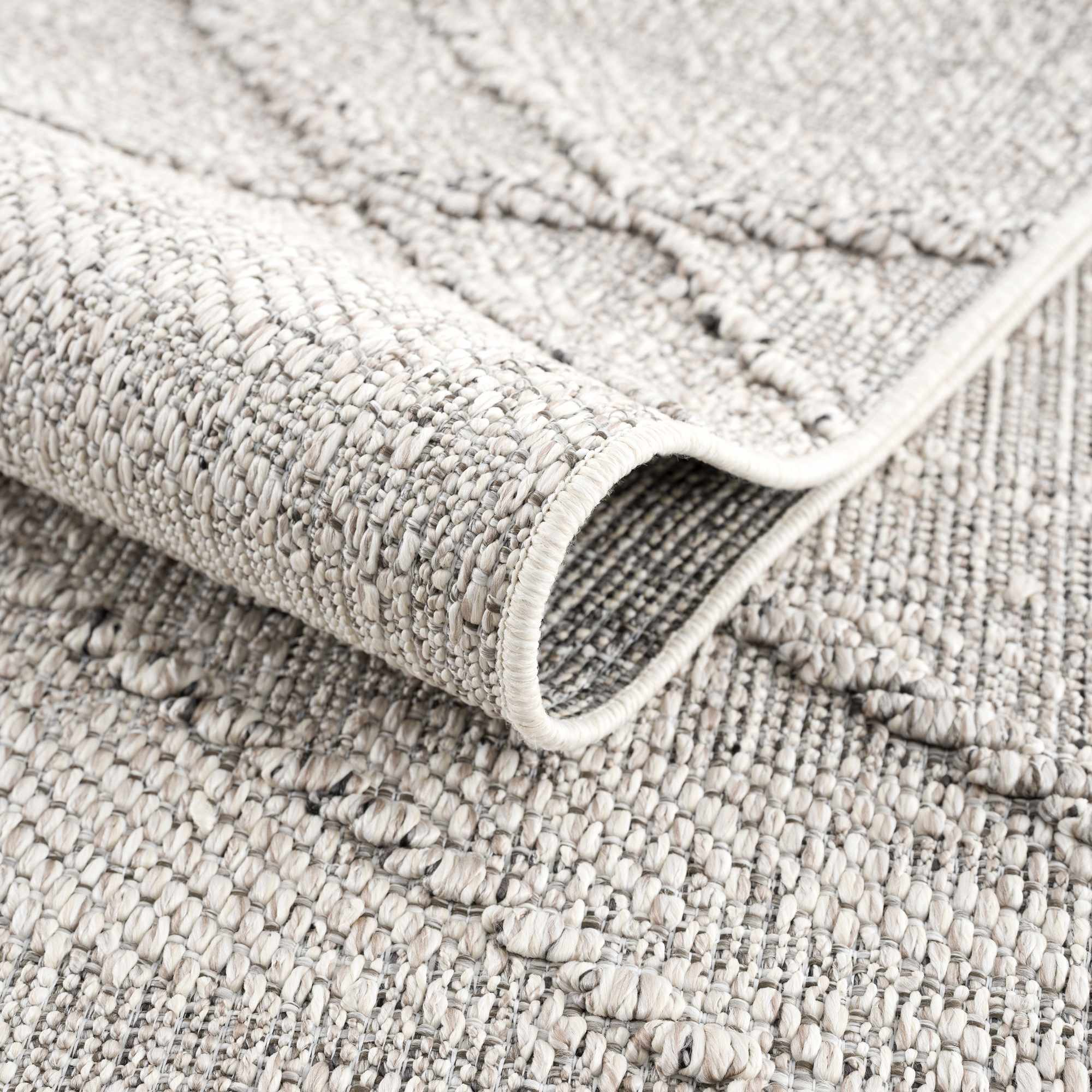Baqer Bone & Taupe Textured Performance Rug - Clearance - Image 6