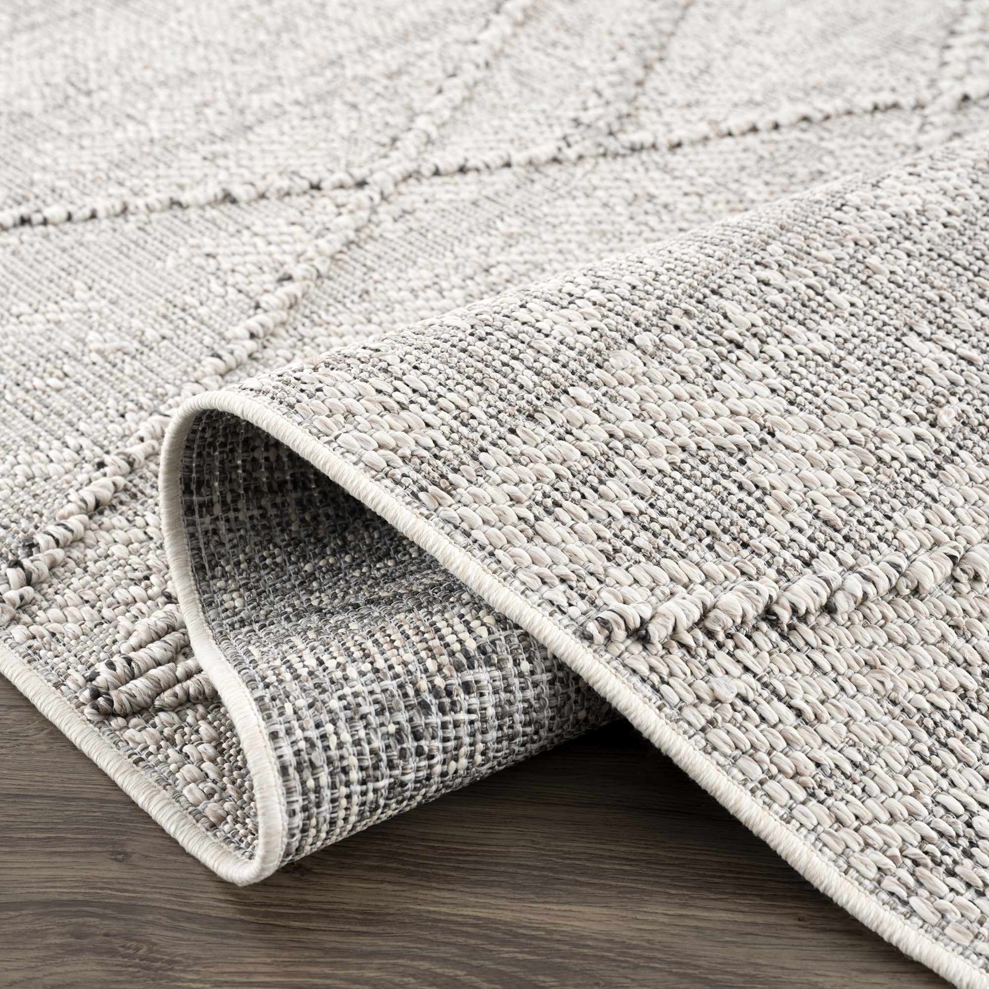 Baqer Bone & Taupe Textured Performance Rug - Clearance - Image 7