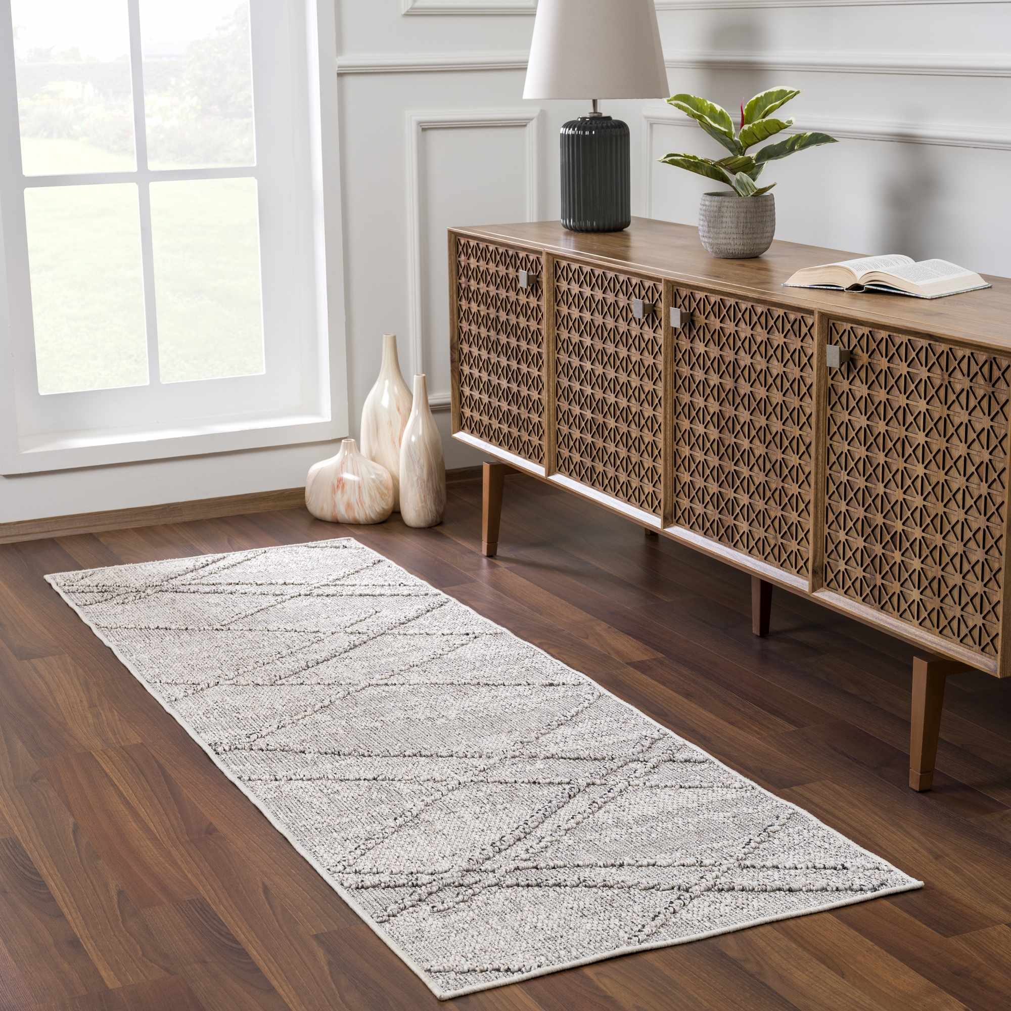 Baqer Bone & Taupe Textured Performance Rug - Clearance - Image 9