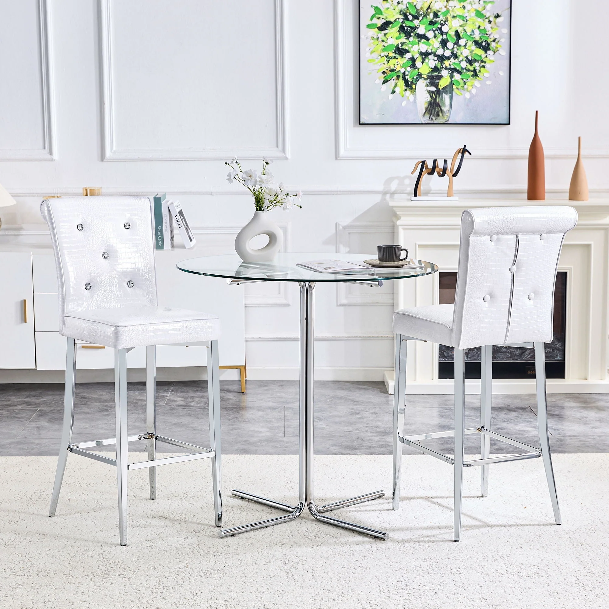 Bar Chairs with Crystal Clasp Design (Set of 2) - Image 5