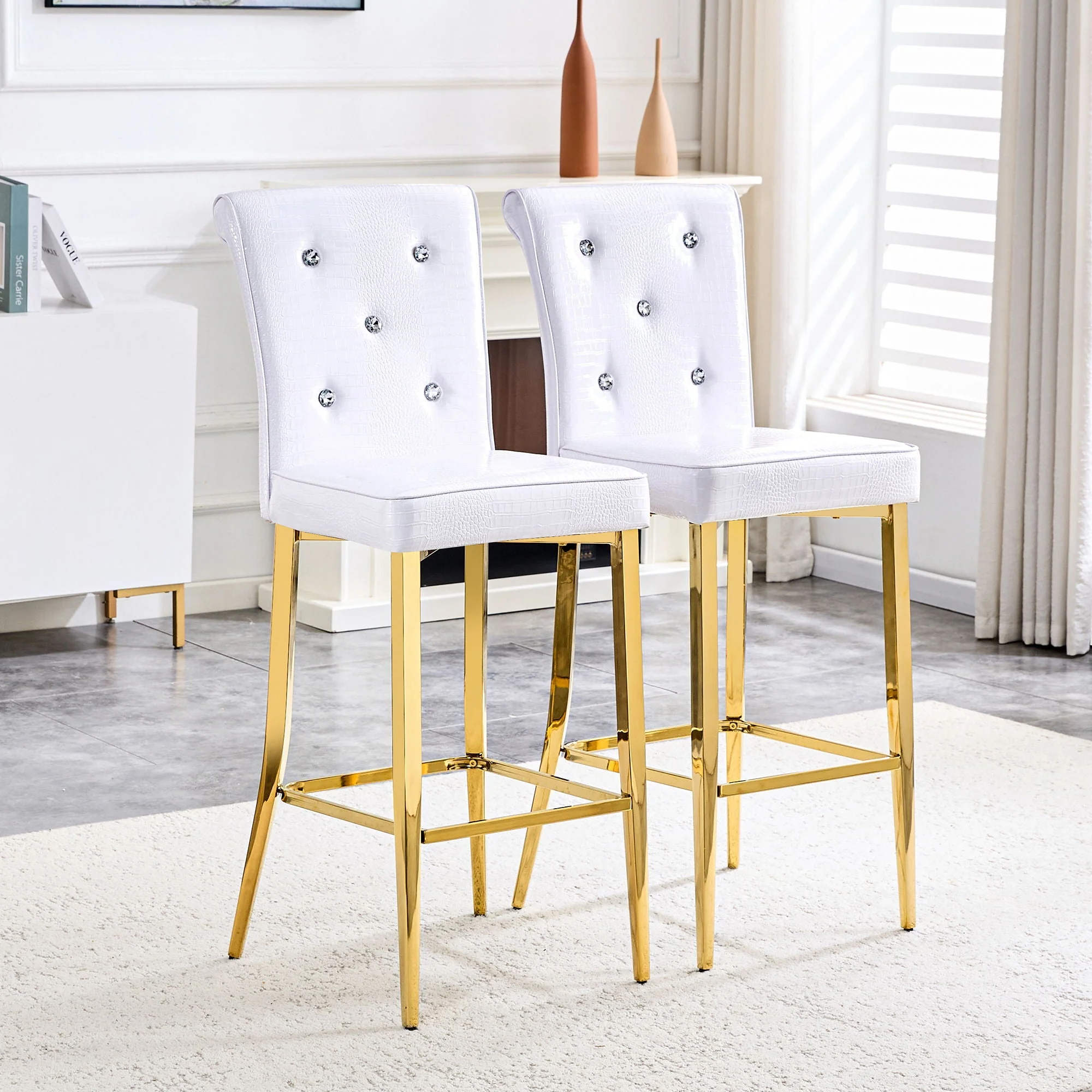 Bar Chairs with Crystal Clasp Design (Set of 2) - Image 6