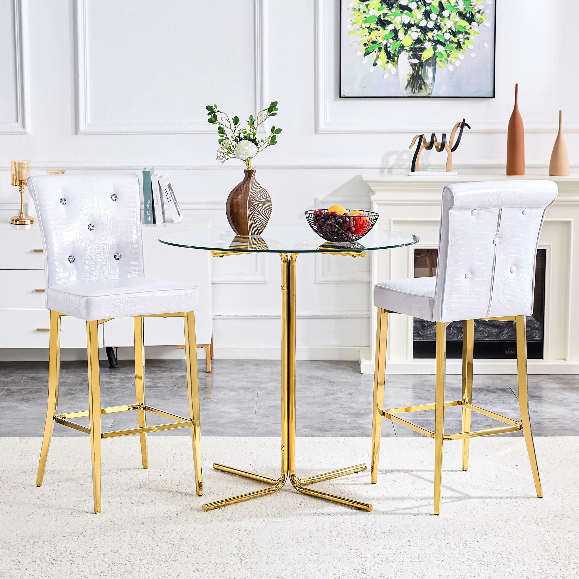 Bar Chairs with Crystal Clasp Design (Set of 2) - Image 7