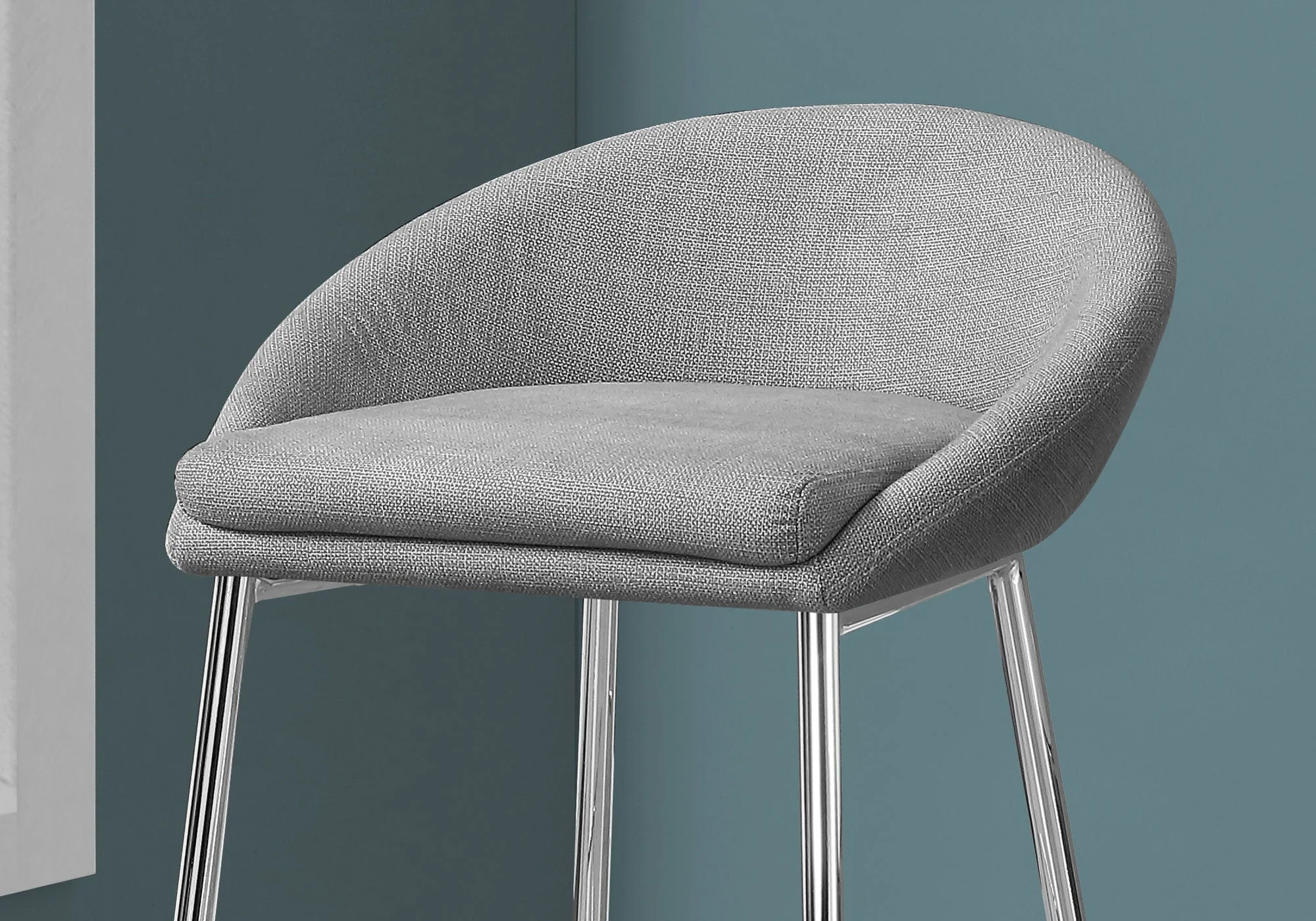 Bar Stool, Bar Height, Contemporary & Modern (Set of 2) - Gray - Image 2