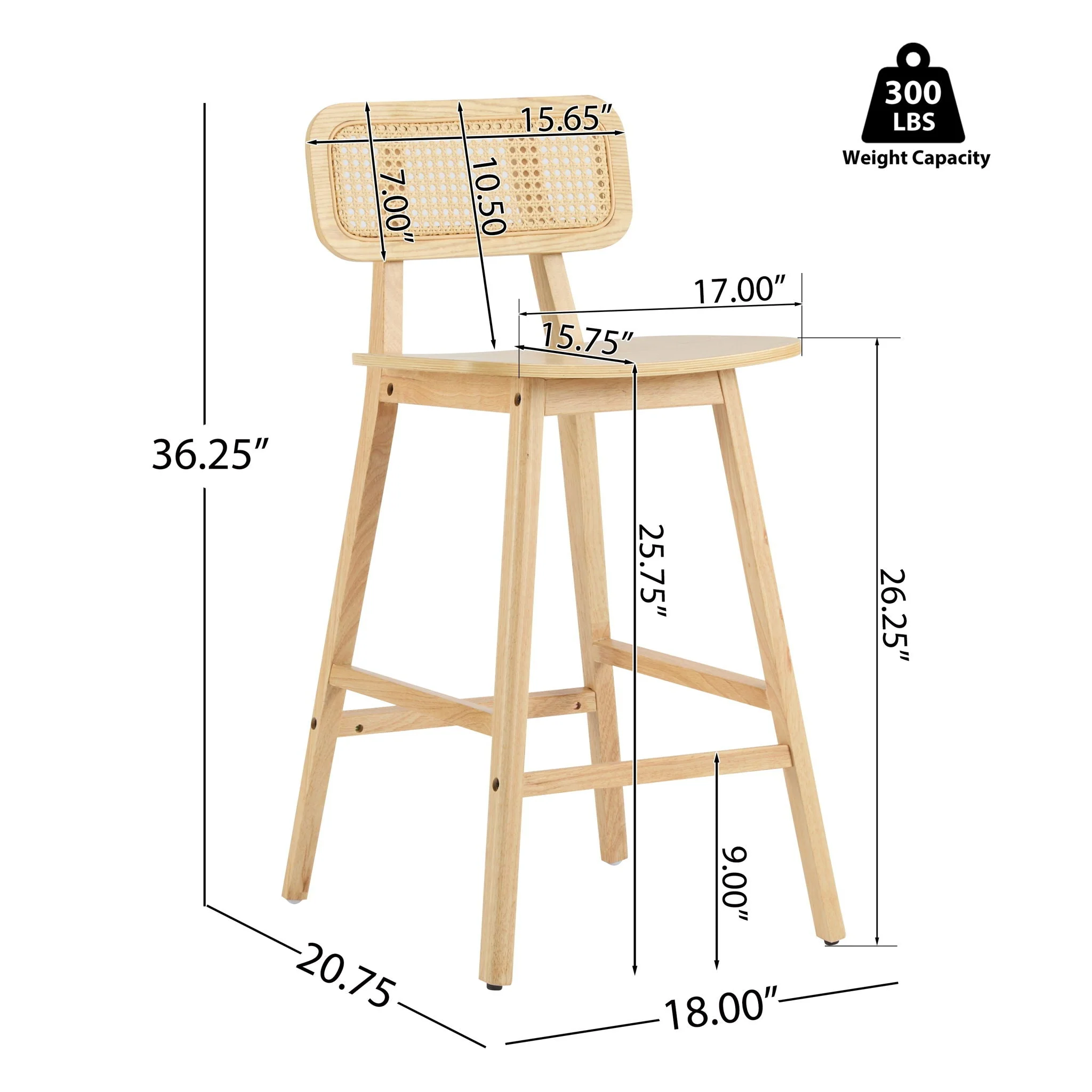 Bari - Indoor Wood Barstool (Set of 2) - Image 3