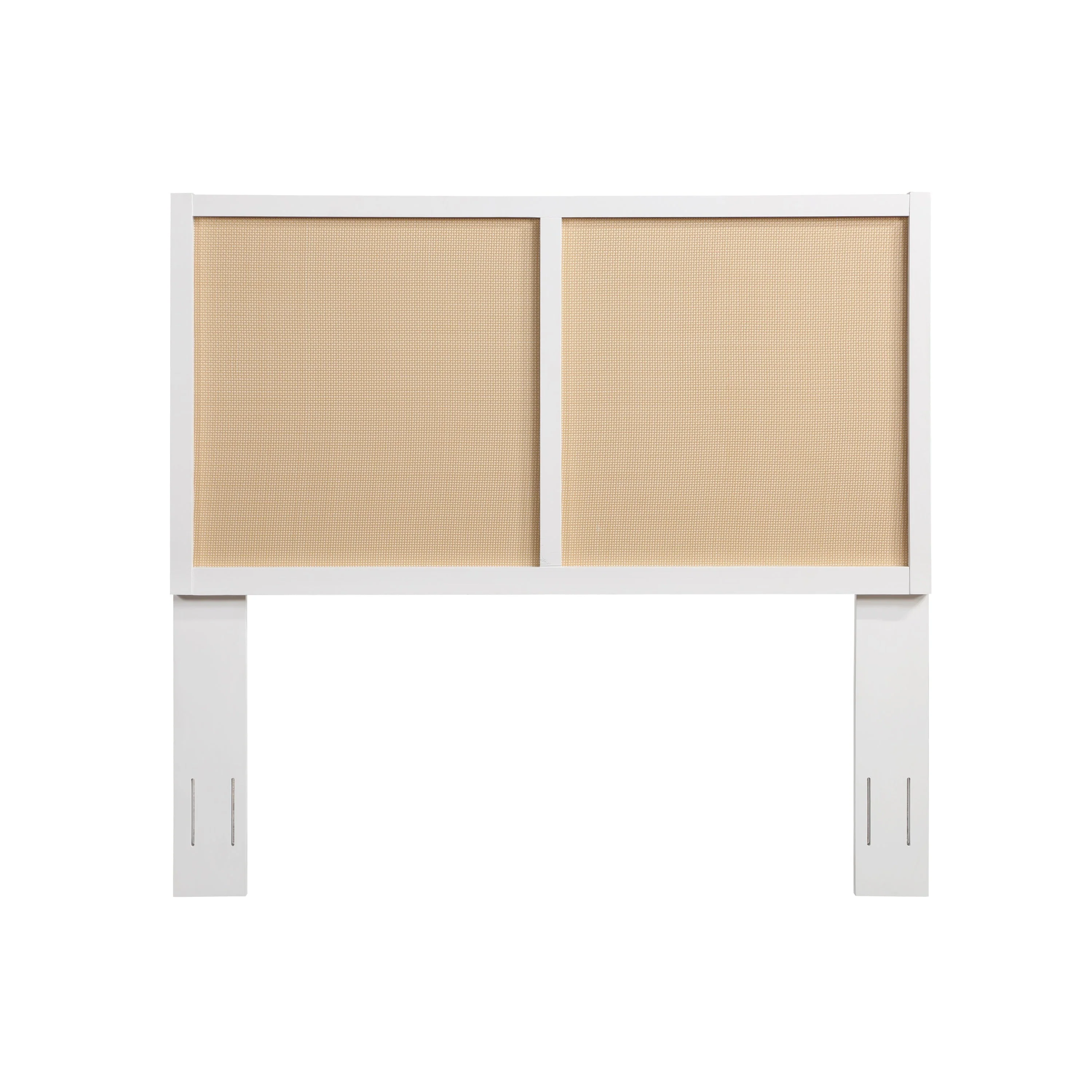 Barkley Cane and Solid Wood Headboard in White with Adjustable Height for Queen/Full Beds - Image 4