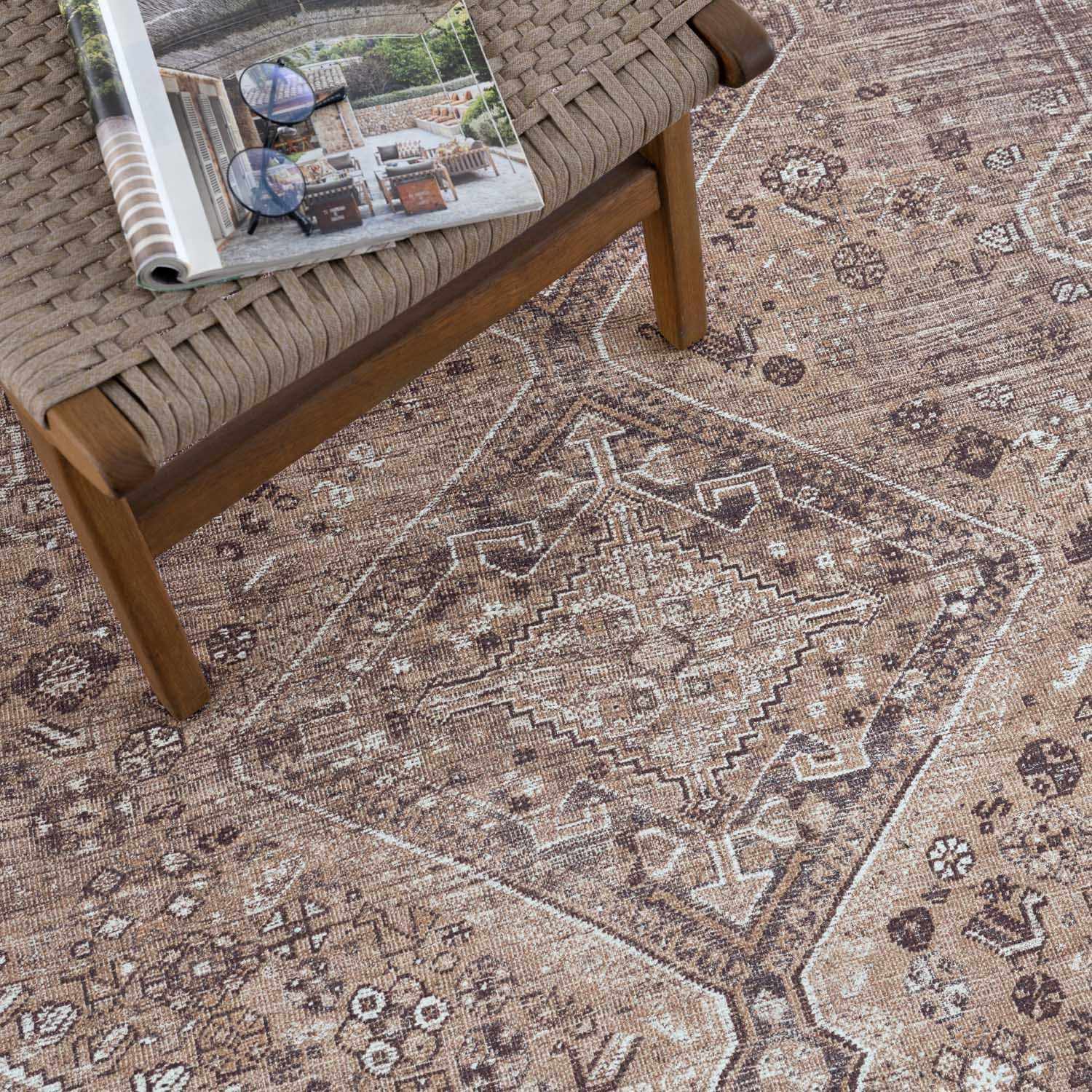 Barny Brown Flat Pile Washable Rug - Image 12