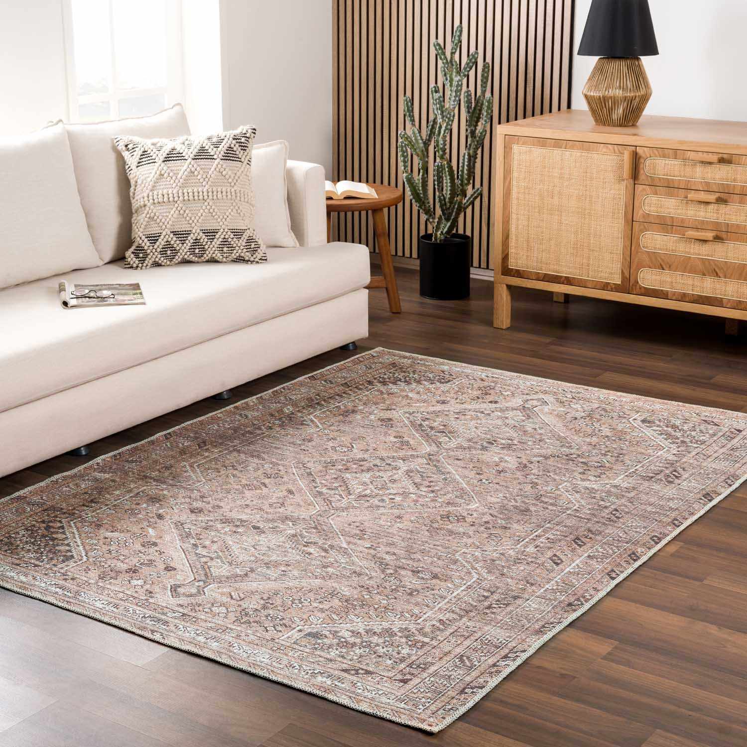 Barny Brown Flat Pile Washable Rug - Image 2