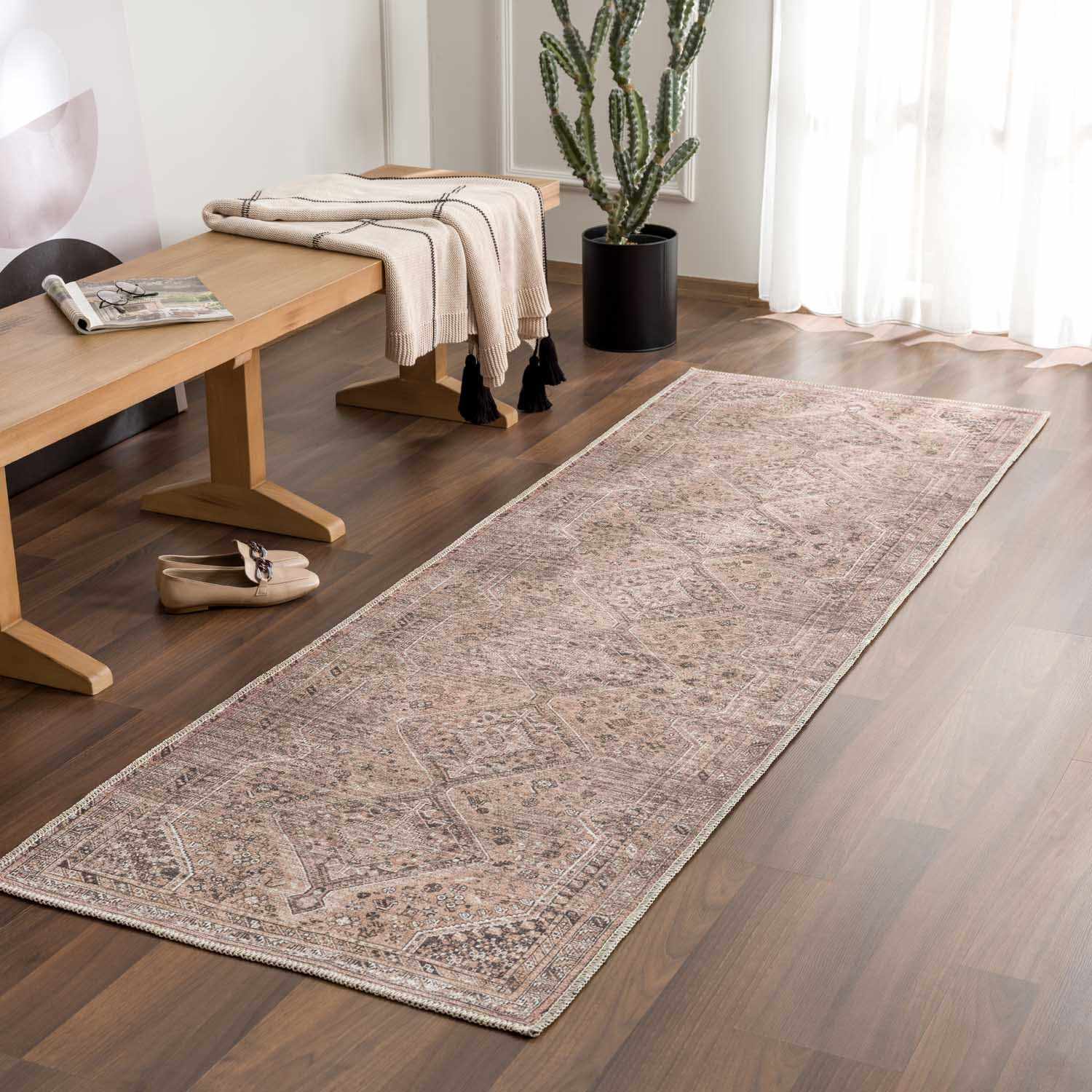 Barny Brown Flat Pile Washable Rug - Image 4