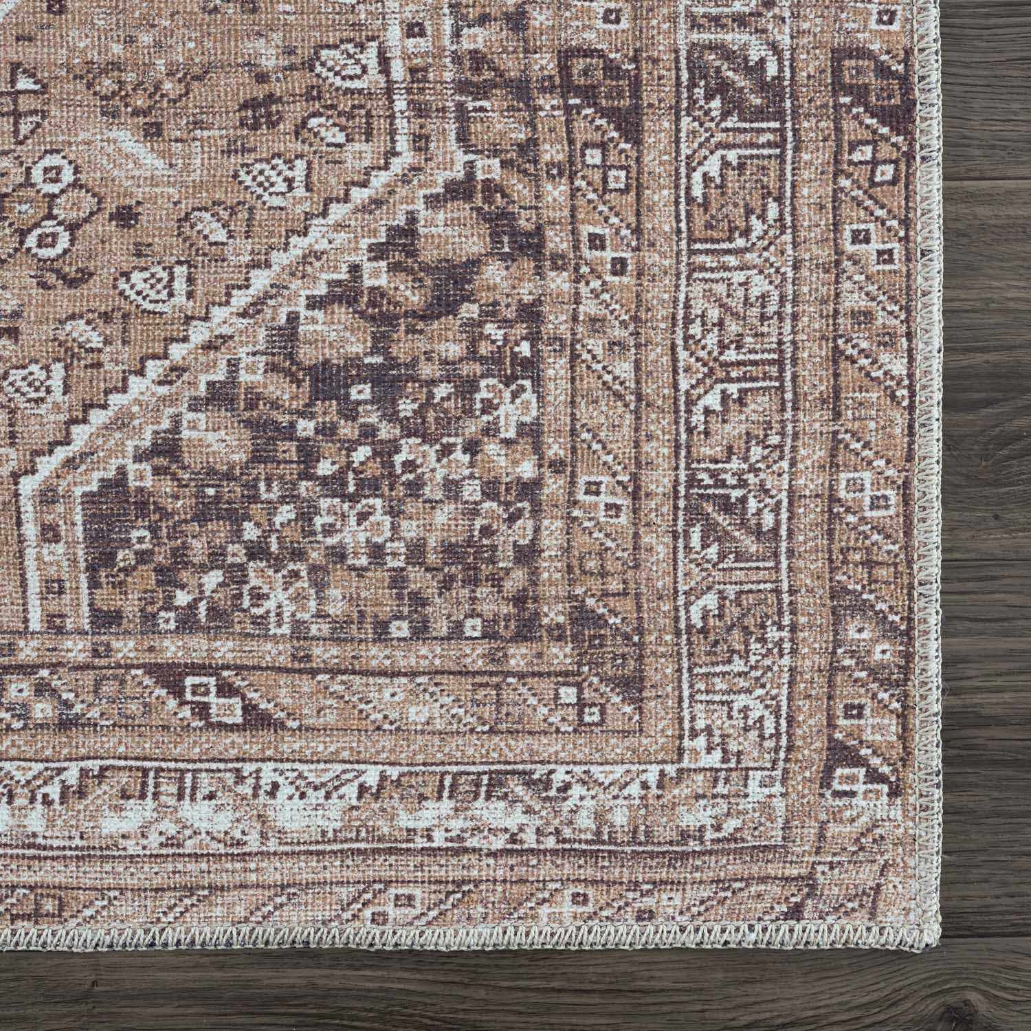 Barny Brown Flat Pile Washable Rug - Image 5