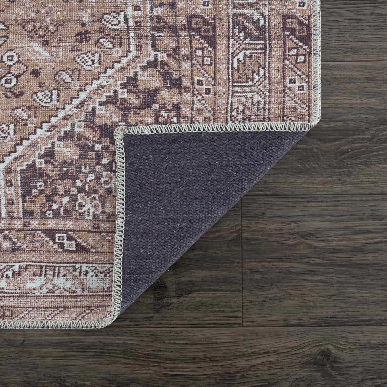 Barny Brown Flat Pile Washable Rug - Image 6