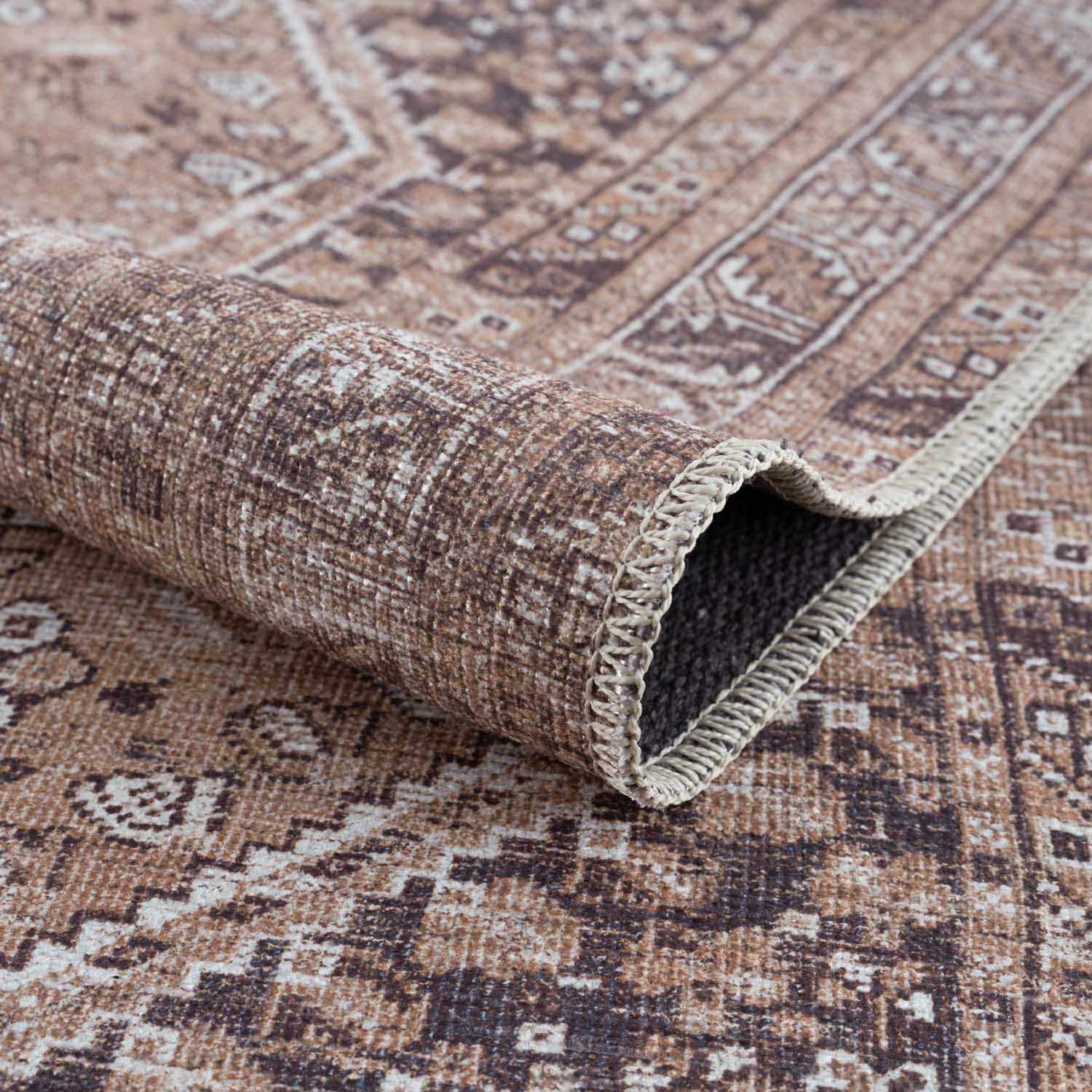 Barny Brown Flat Pile Washable Rug - Image 8