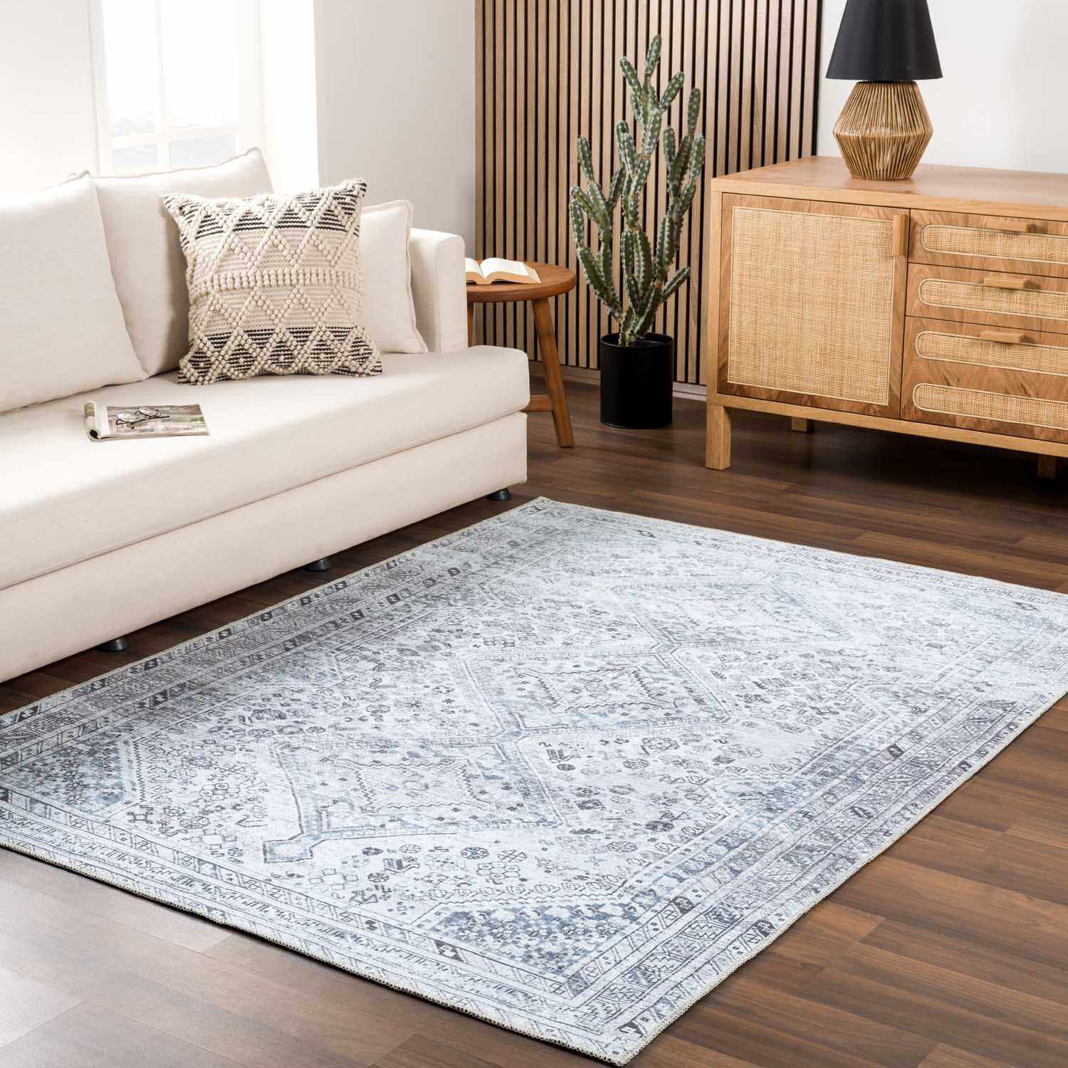 Barny Gray Denim Washable Rug - Image 10