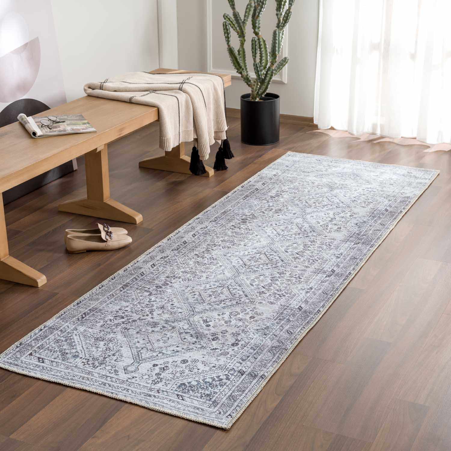 Barny Gray Denim Washable Rug - Image 3