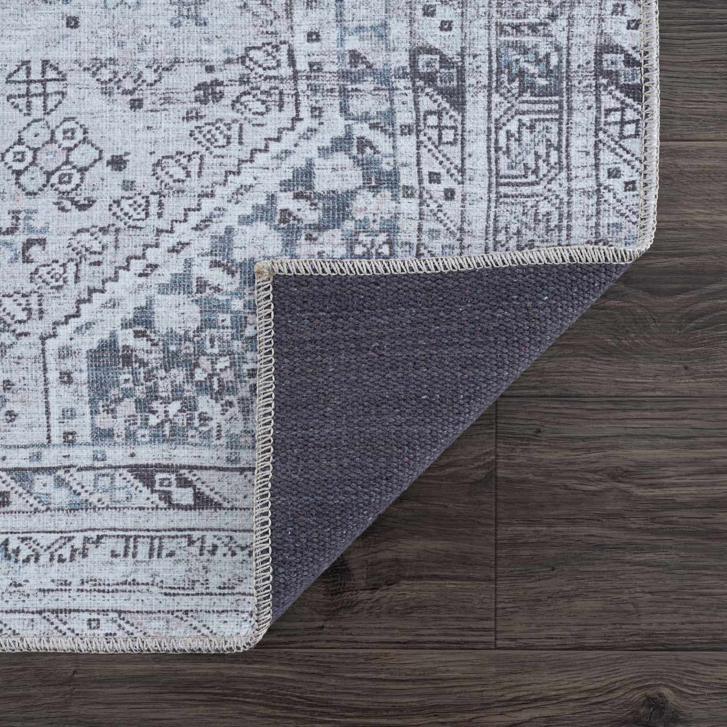 Barny Gray Denim Washable Rug - Image 5