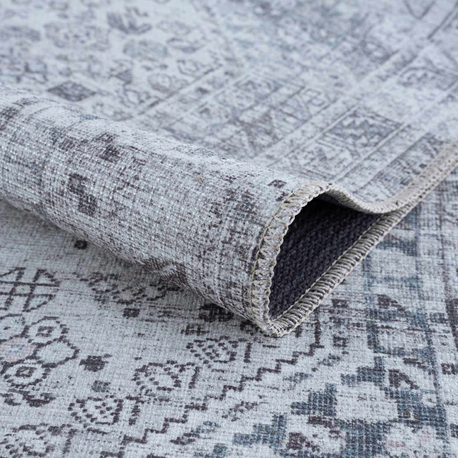 Barny Gray Denim Washable Rug - Image 7