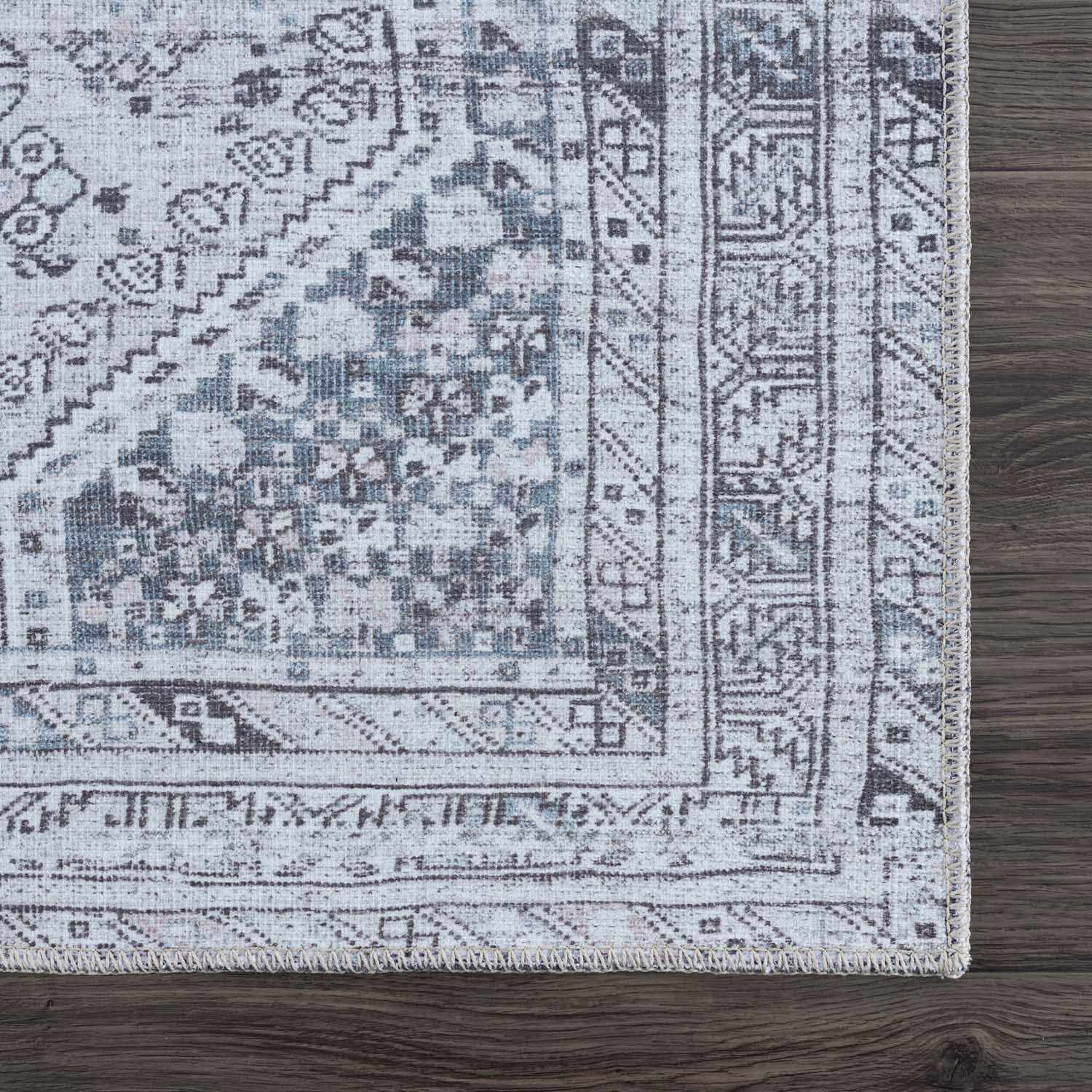 Barny Gray Denim Washable Rug - Image 8