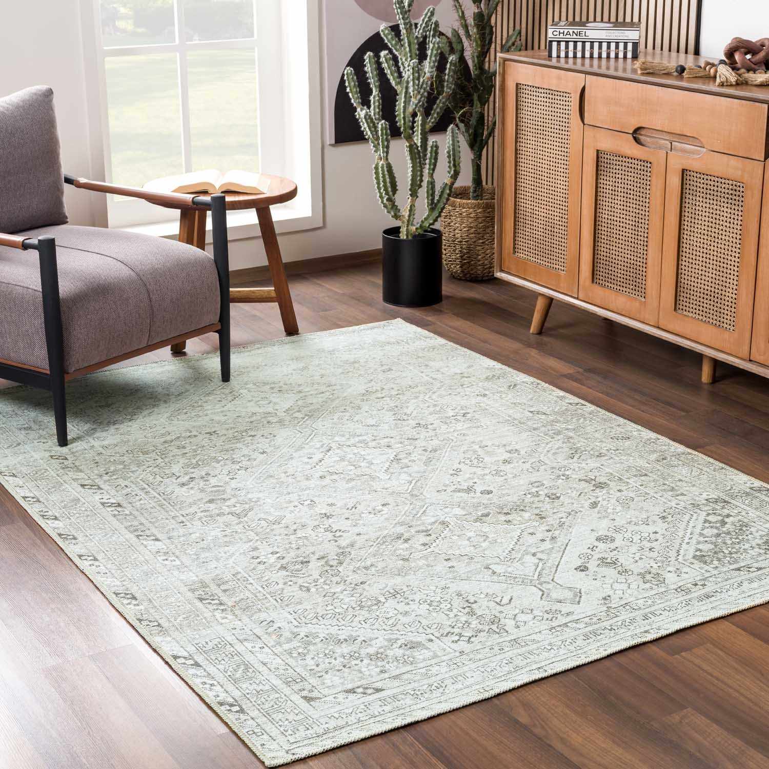 Barny Sage Flat Pile Washable Rug - Image 16