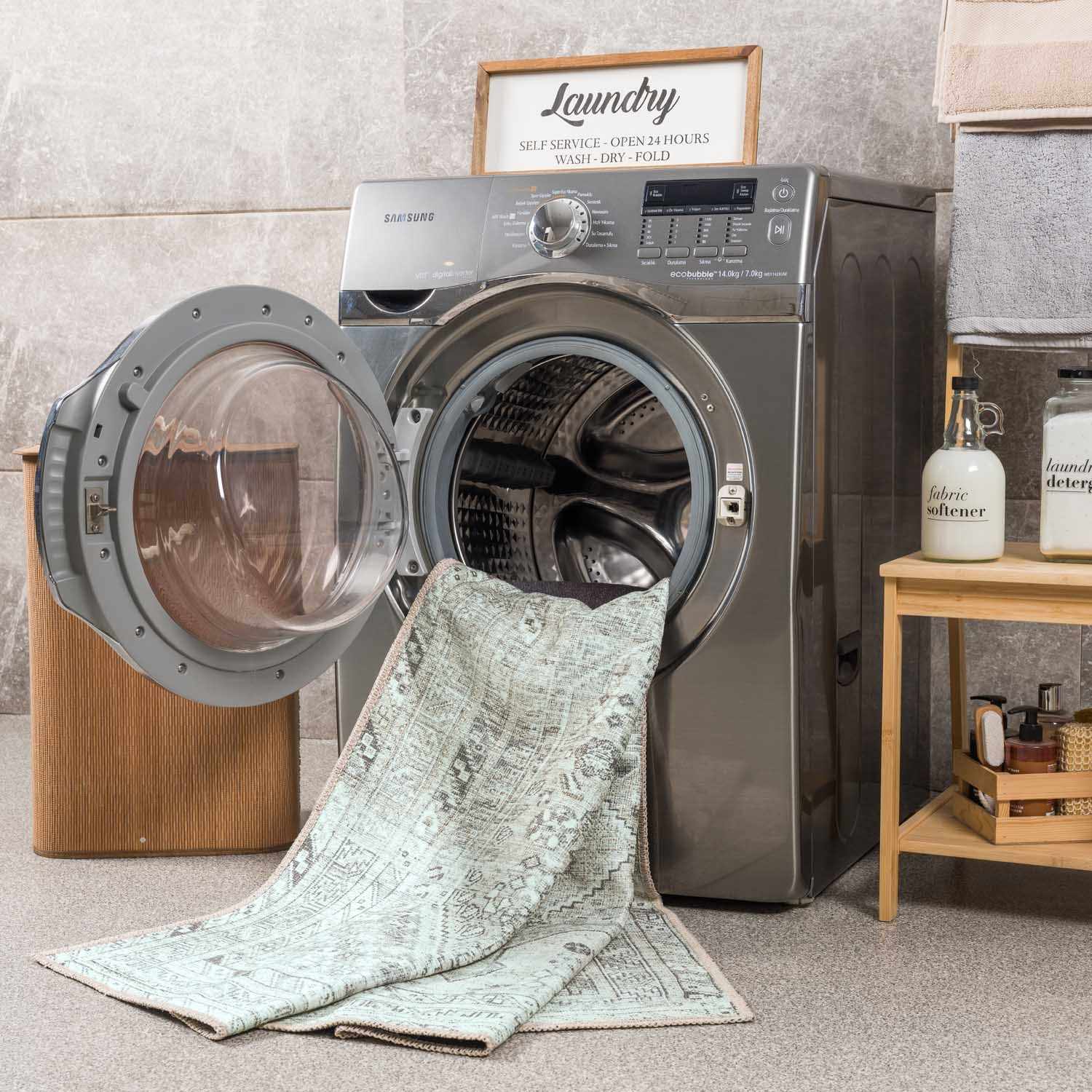 Barny Sage Flat Pile Washable Rug - Image 18