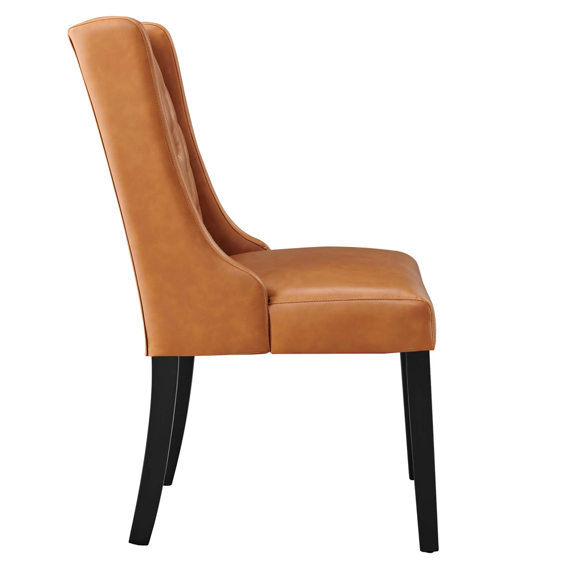 Baronet Button Tufted Vegan Leather Dining Chair by Modway - Image 3
