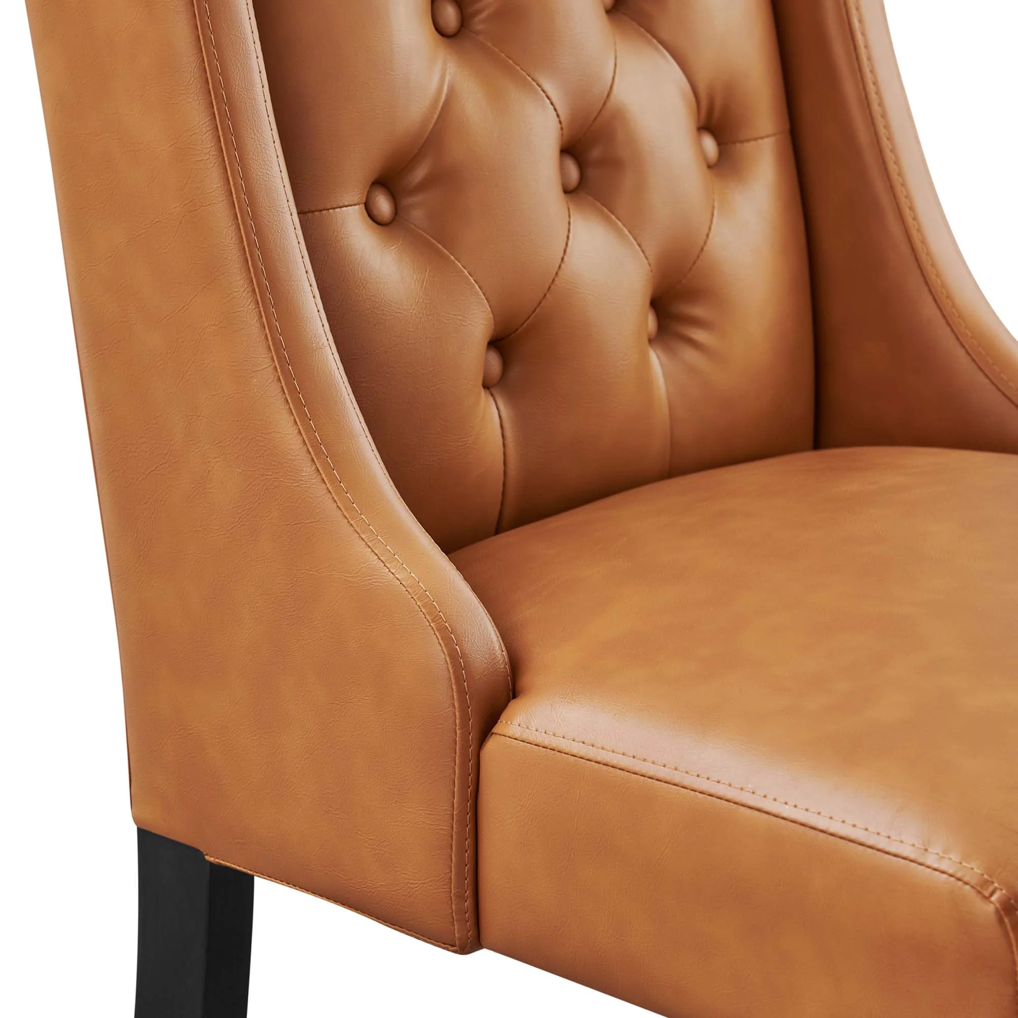 Baronet Button Tufted Vegan Leather Dining Chair by Modway - Image 5