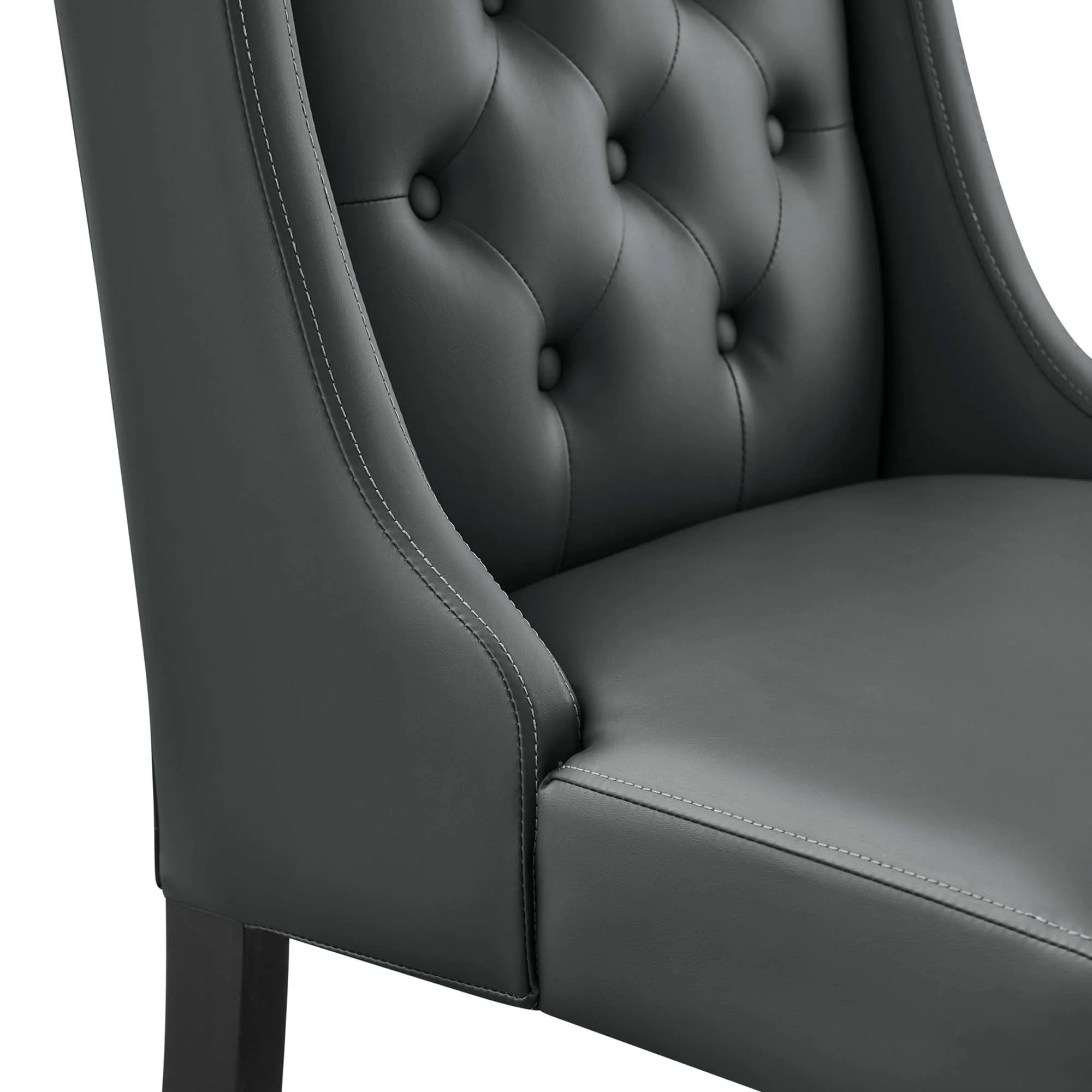 Baronet Button Tufted Vegan Leather Dining Chair by Modway - Image 9