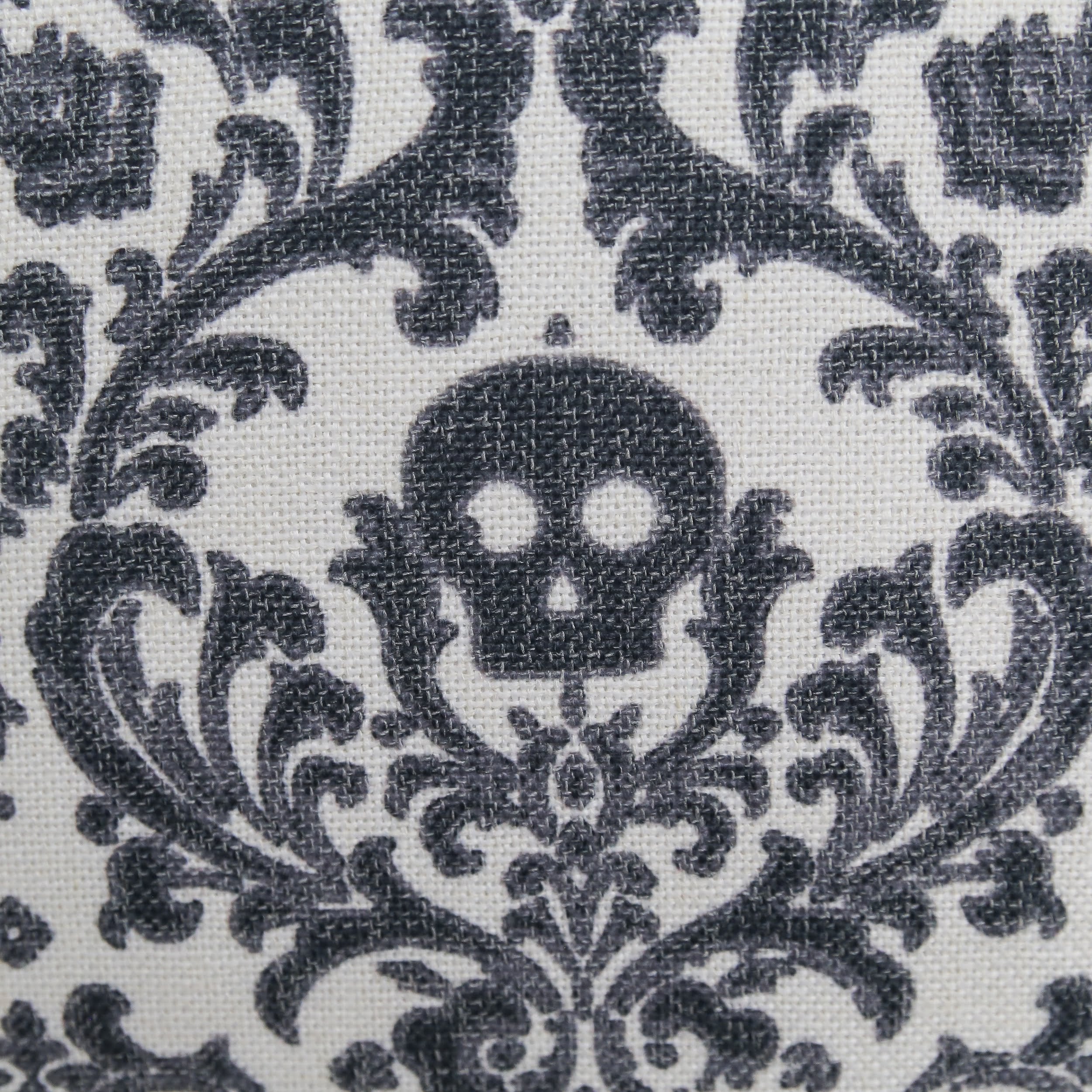 Baroque Skull Damask Accent Pillow – Black & White Day of the Dead Accent Cushion - Image 3