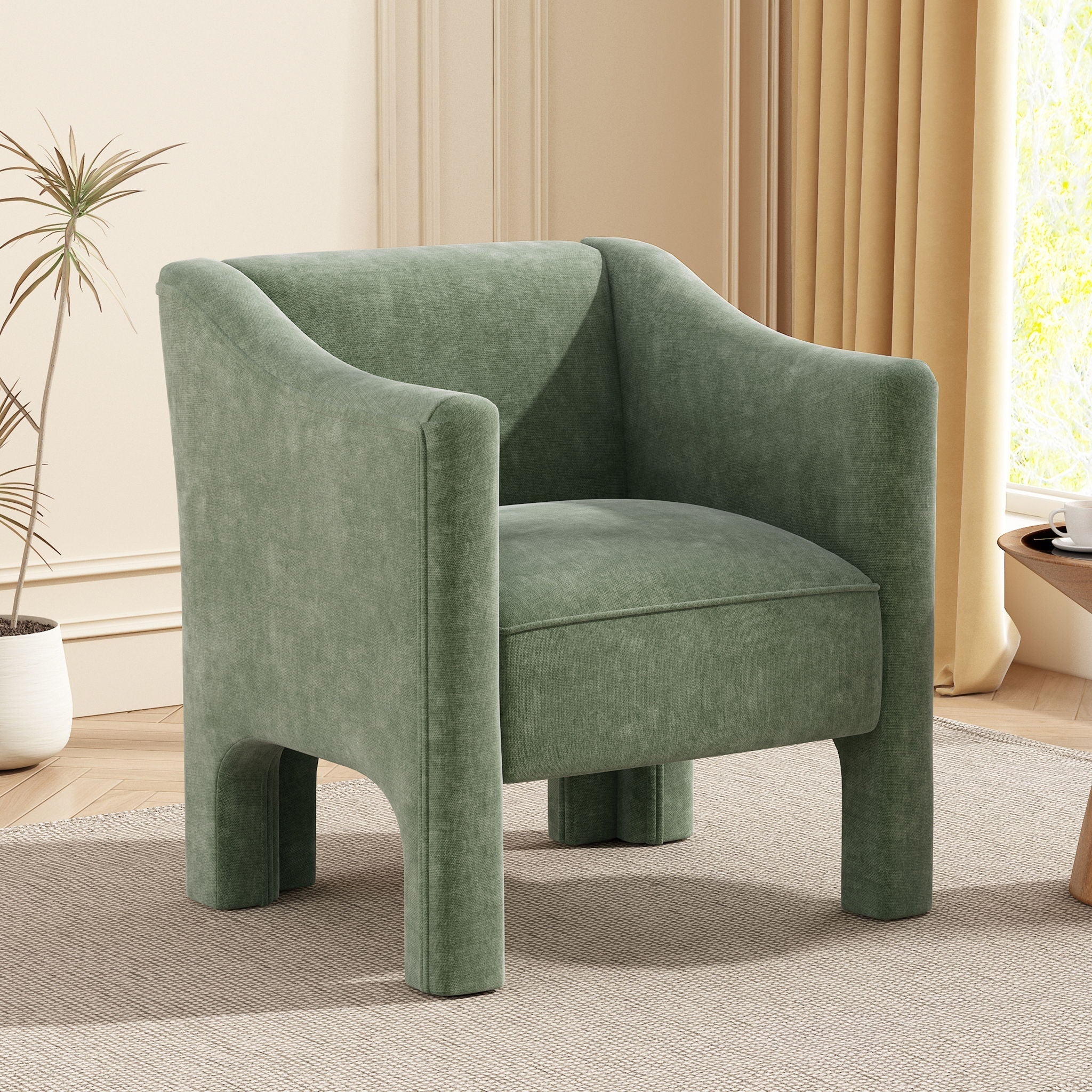 Barrel Accent Chair With Enclosed Arms - Image 10
