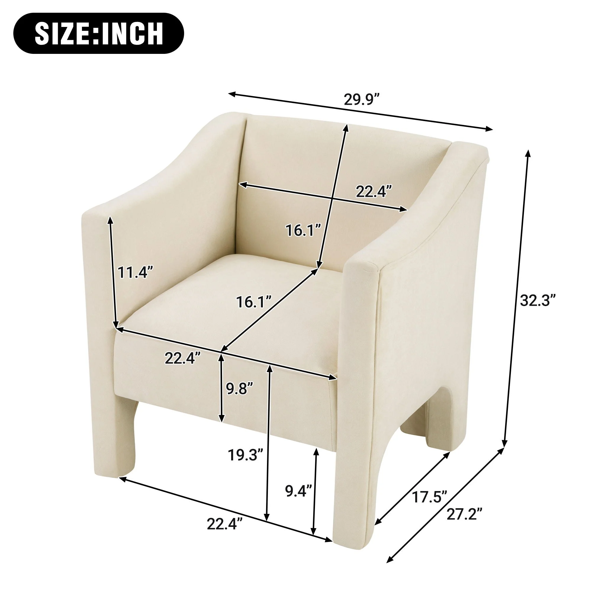 Barrel Accent Chair With Enclosed Arms - Image 11