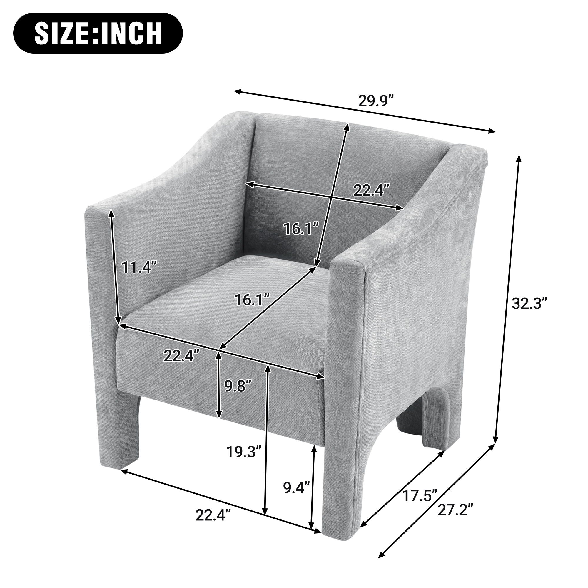 Barrel Accent Chair With Enclosed Arms - Image 12