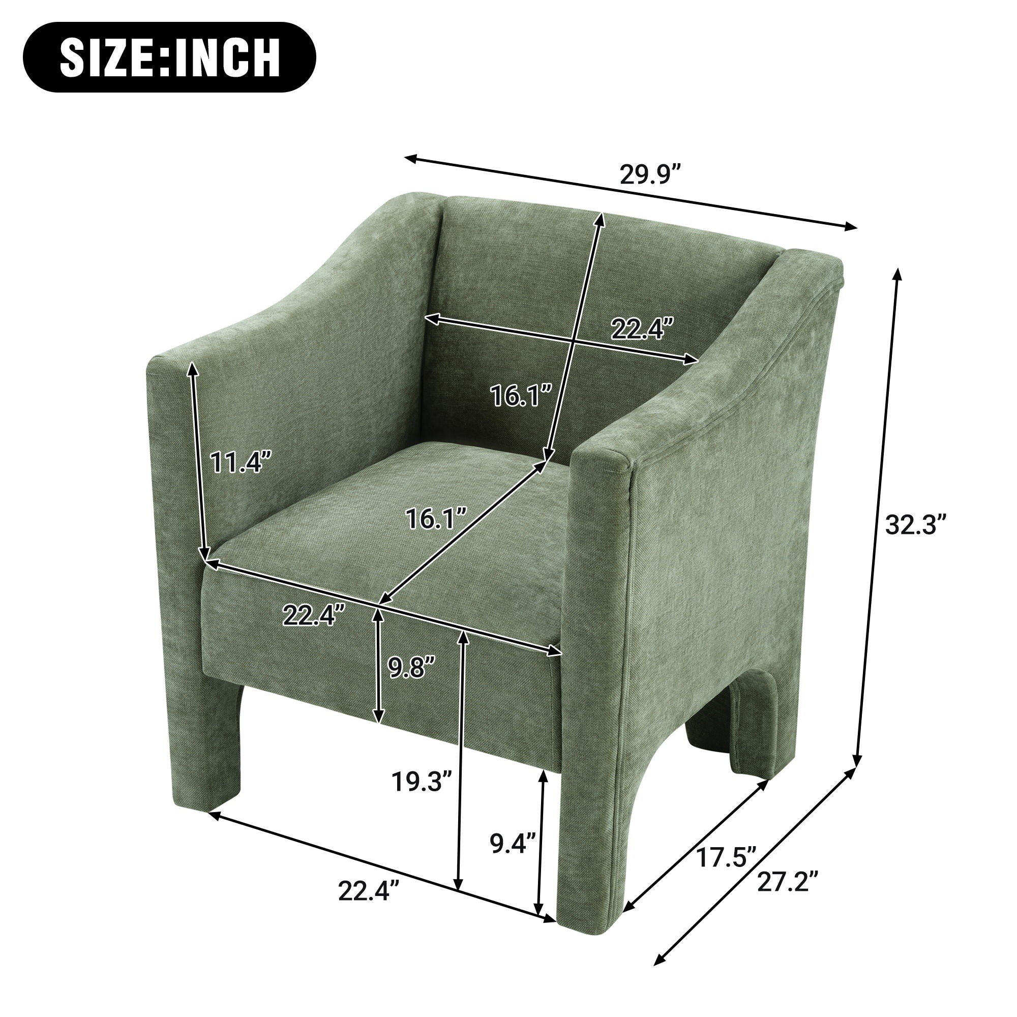 Barrel Accent Chair With Enclosed Arms - Image 4