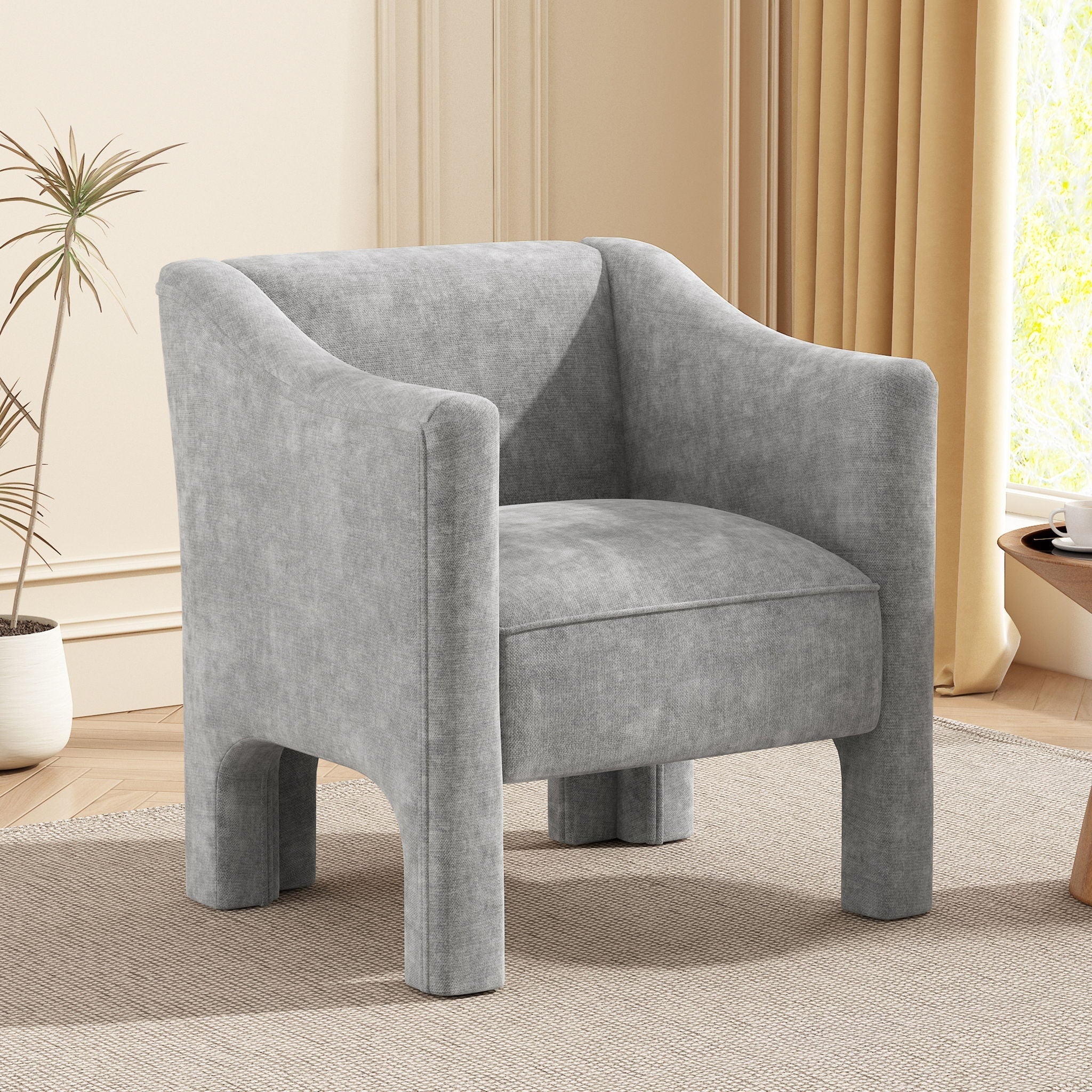 Barrel Accent Chair With Enclosed Arms - Image 8